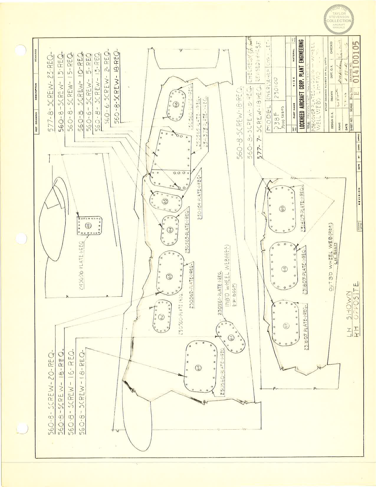 Sample page 7 from AirCorps Library document: Lockheed Production Illustrations - P-38F