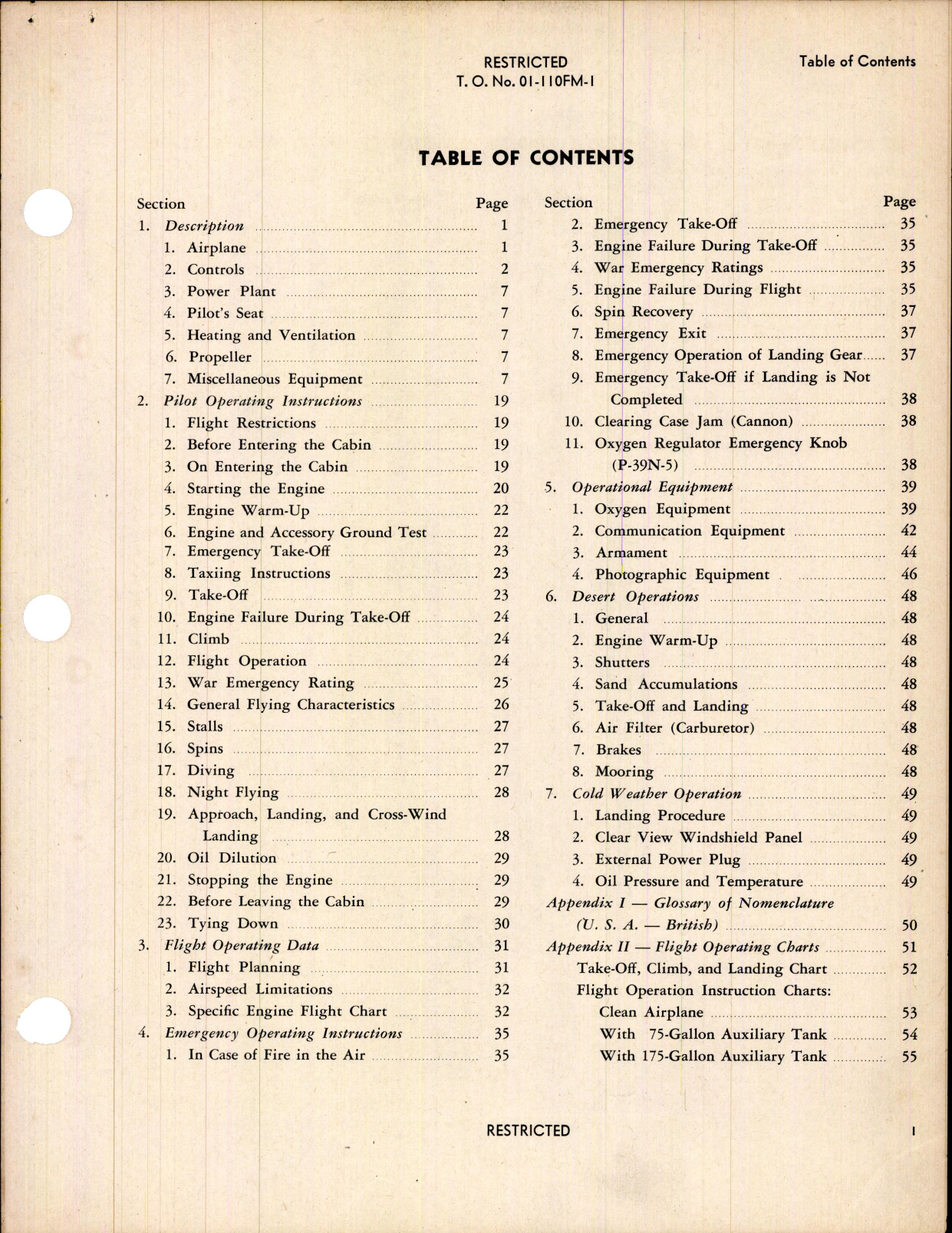 Sample page 3 from AirCorps Library document: Pilot's Flight Operating Instructions for P-39