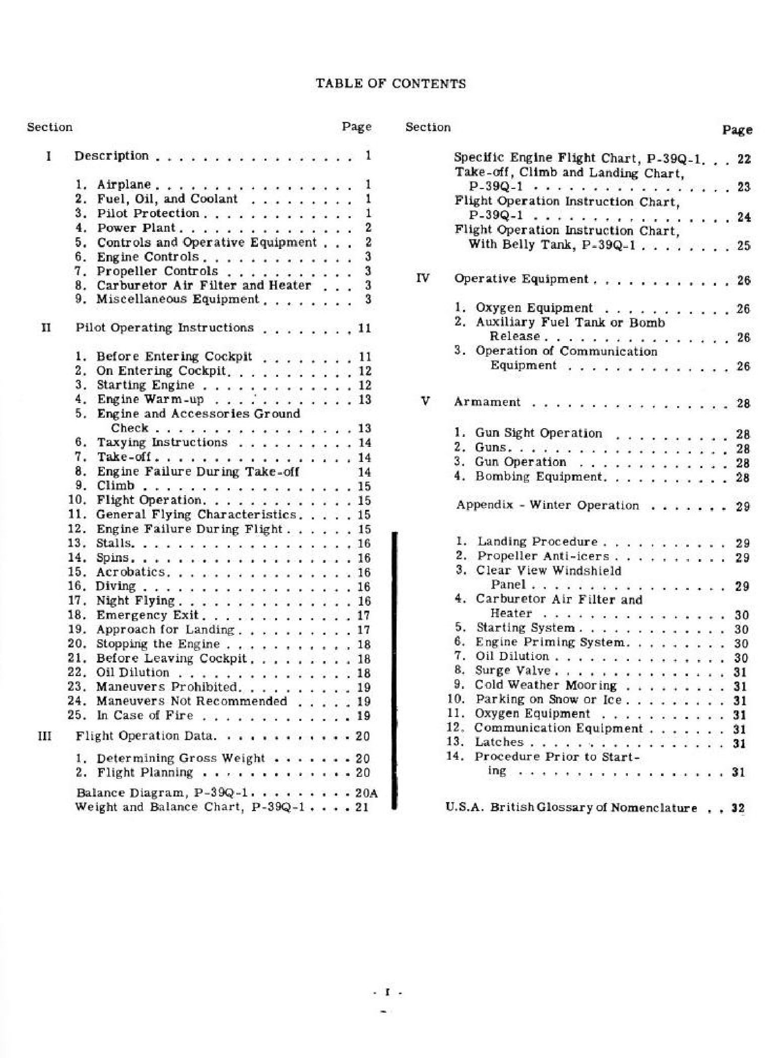 Sample page 4 from AirCorps Library document: Pilot's Flight Operating Instructions for Army Model P-39Q-1