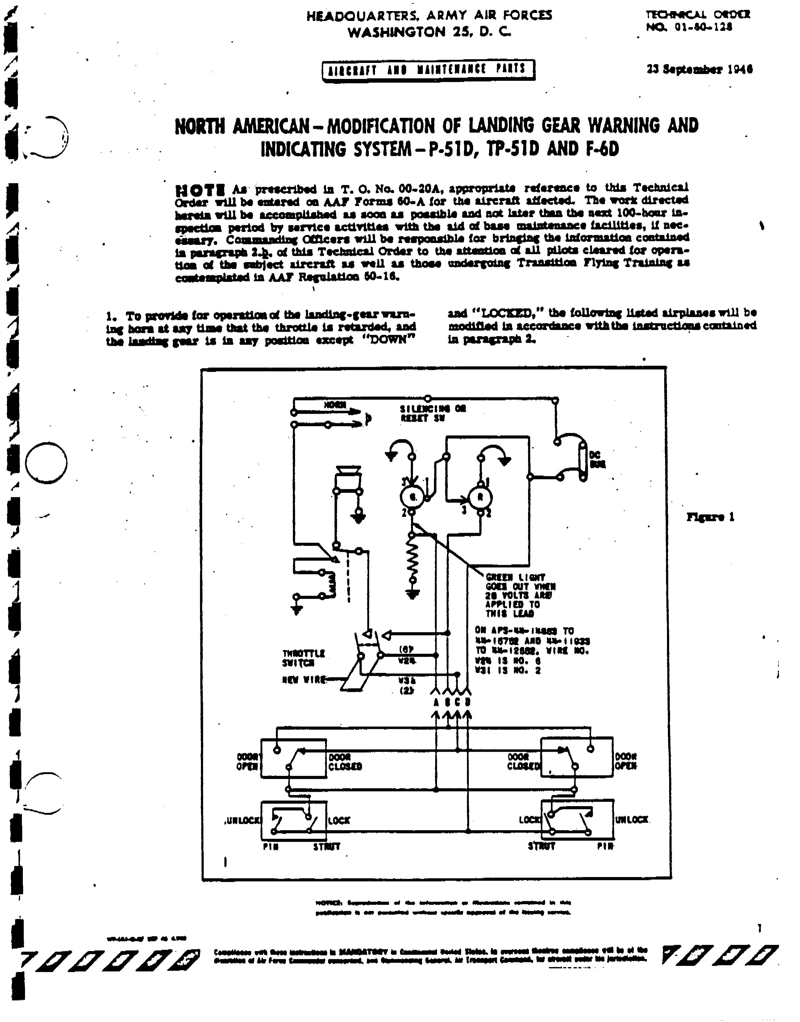 Sample page 1 from AirCorps Library document: Modification of Landing Gear Warning and Indicating System