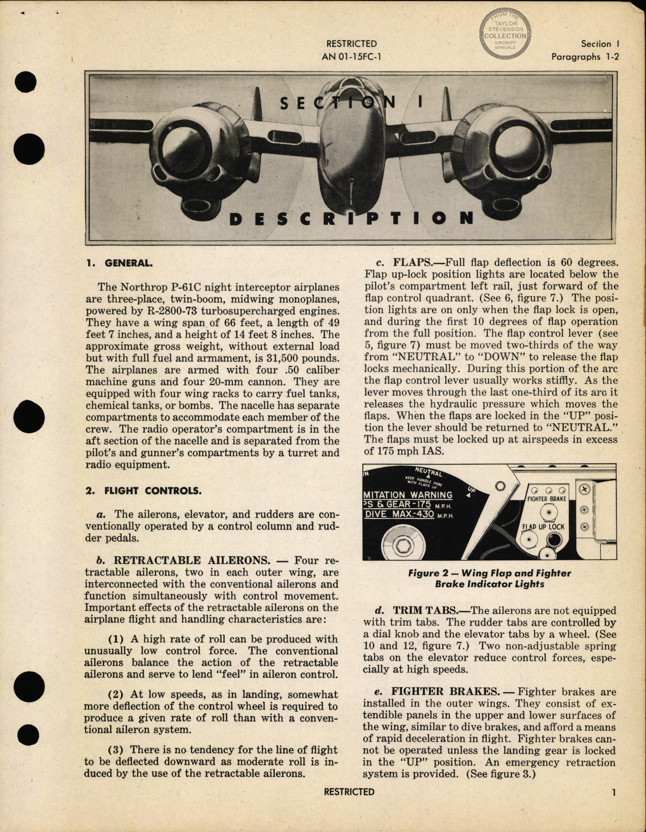 Sample page 5 from AirCorps Library document: Pilot's Flight Operating Instructions for Army Model P-61C