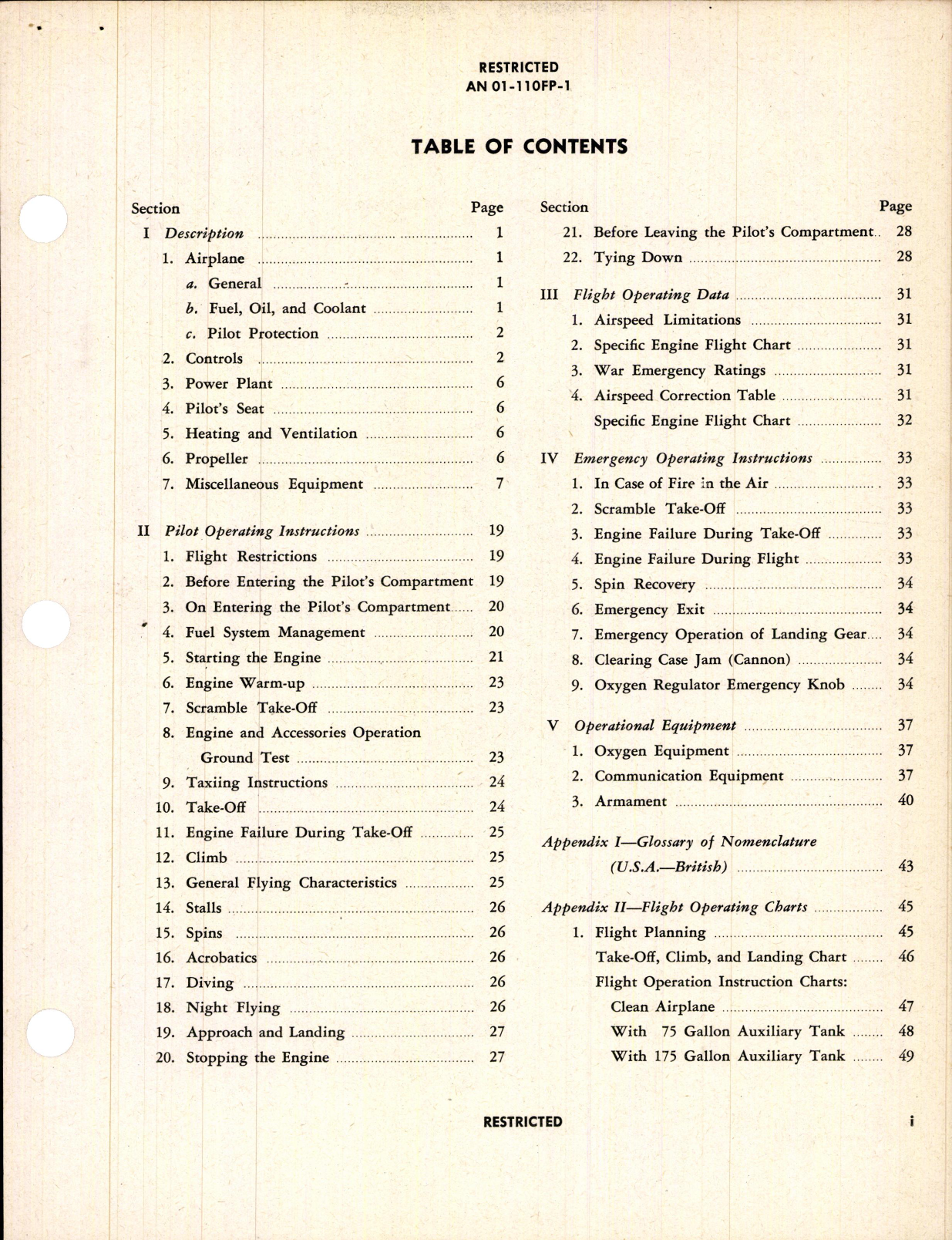 Sample page 3 from AirCorps Library document: Pilot's Flight Operating Instructions for P-63