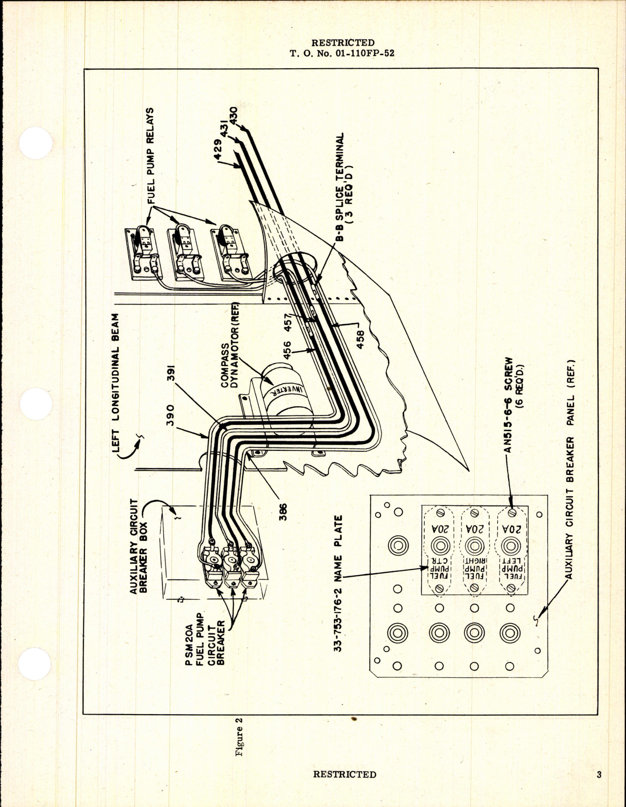 Sample page 3 from AirCorps Library document: Addition of Booster Pump Circuit Breakers for P-63A Series