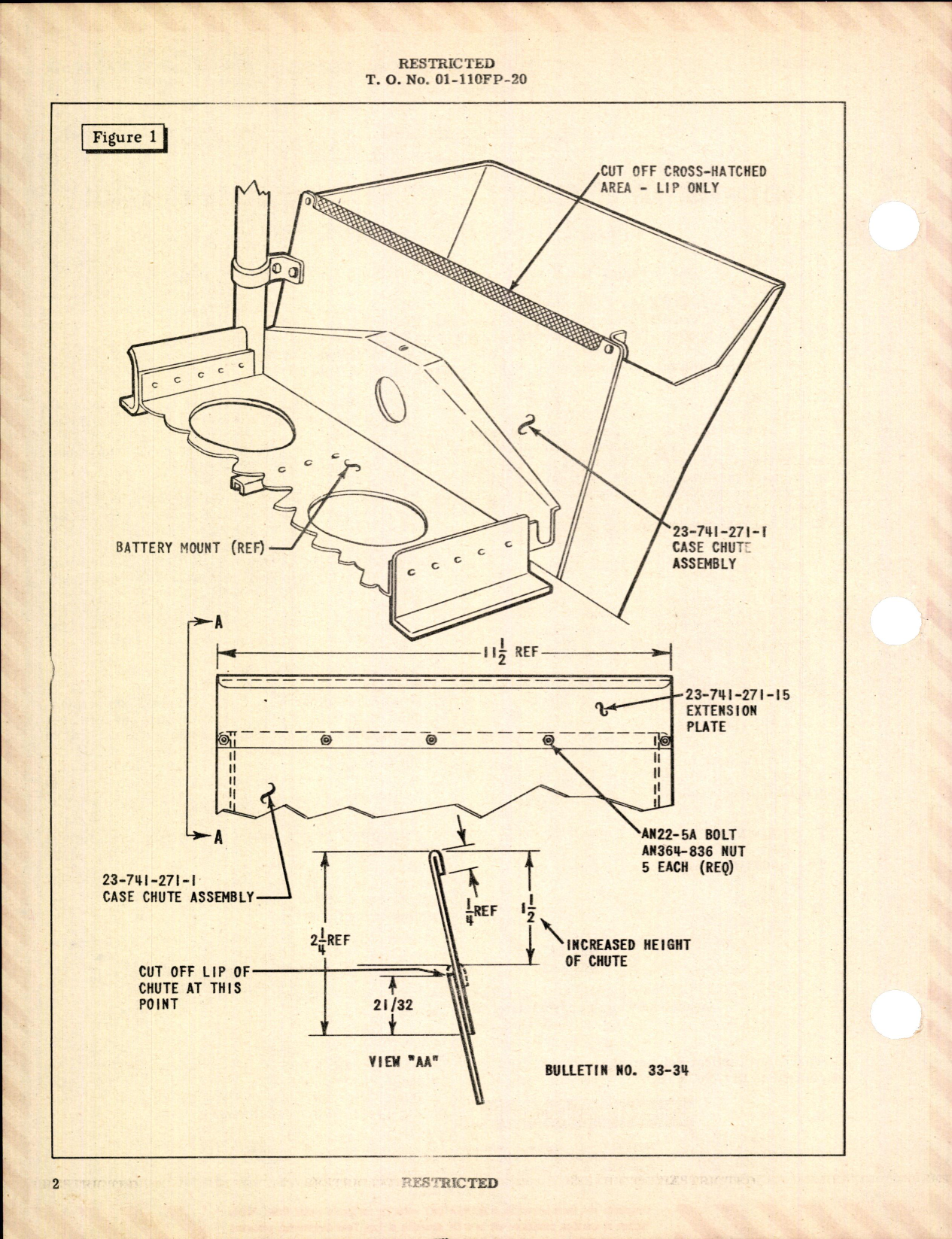 Sample page 2 from AirCorps Library document: Ejection Chute Extension Plate on 37-MM Cannon Case 