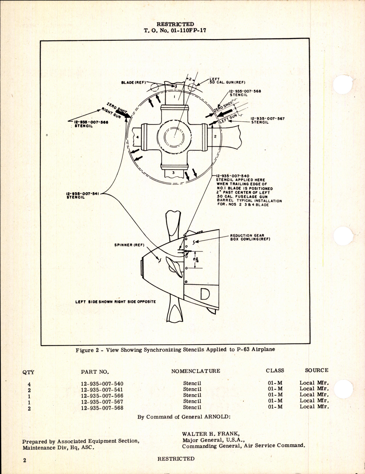 Sample page 2 from AirCorps Library document: Addition of Synchronizing Stencils - .50 Caliber Fuselage Guns