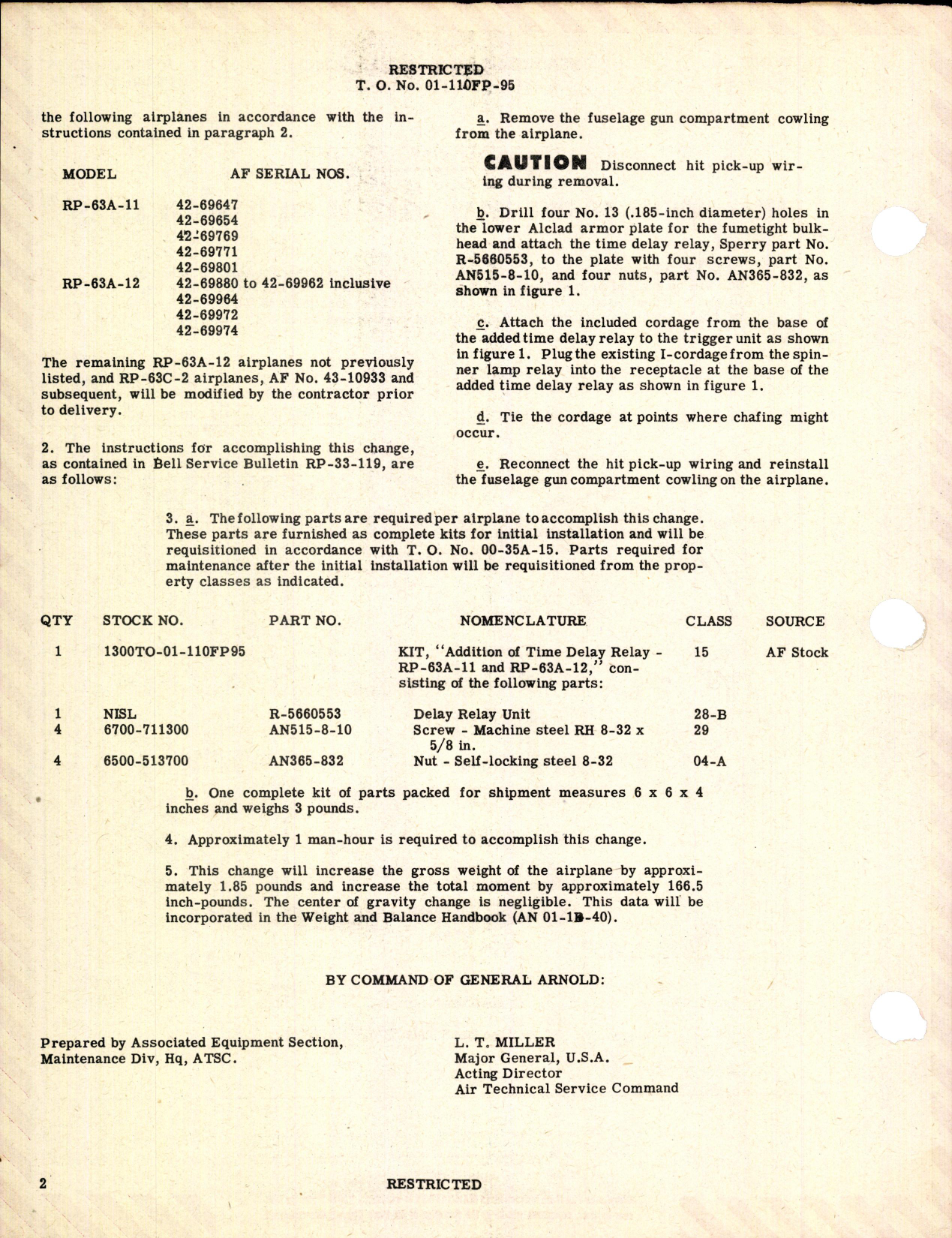 Sample page 2 from AirCorps Library document: Addition of Time Delay Relay for RP-63A