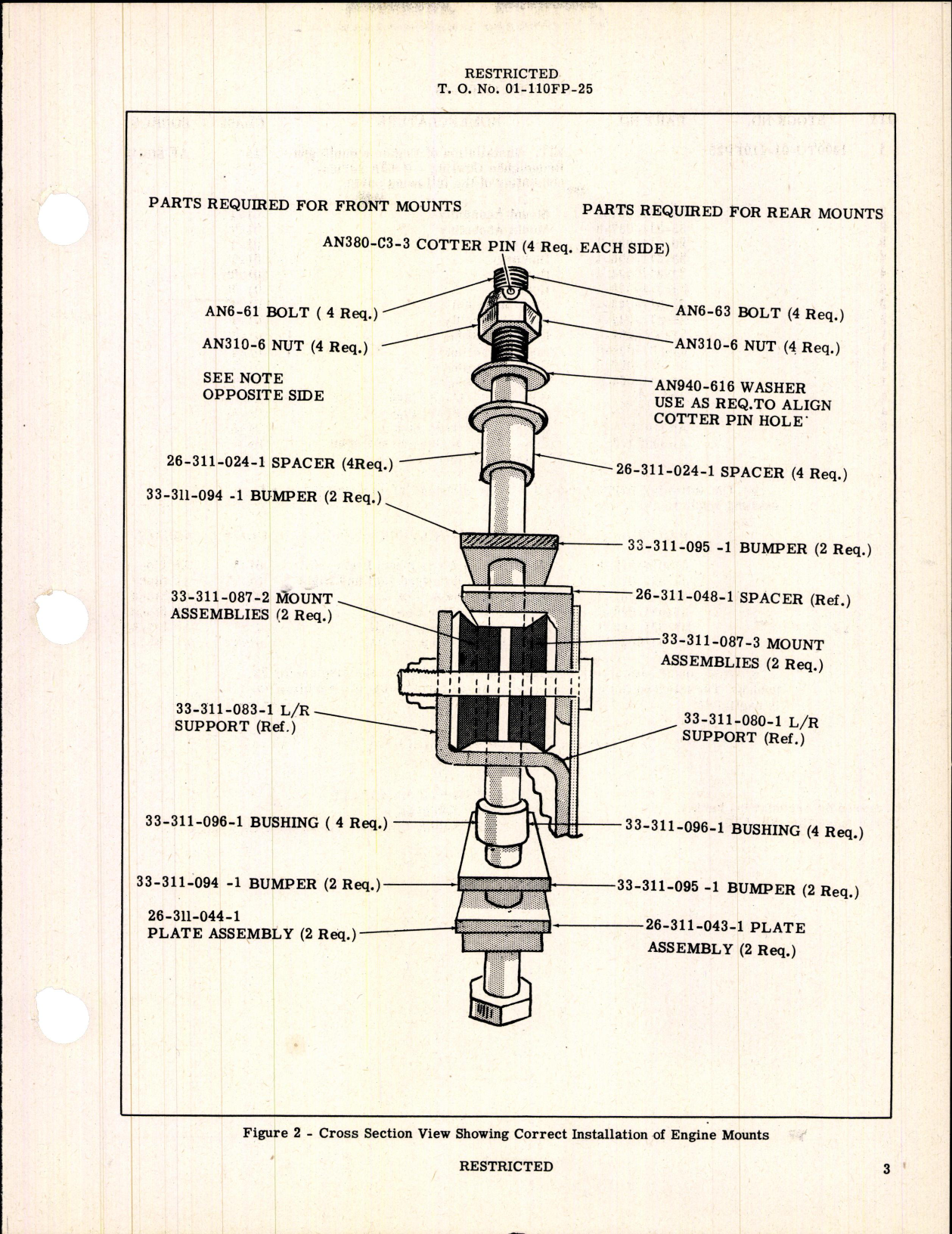 Sample page 3 from AirCorps Library document: Installation of Engine Mounts & Redesigned Engine Cowling