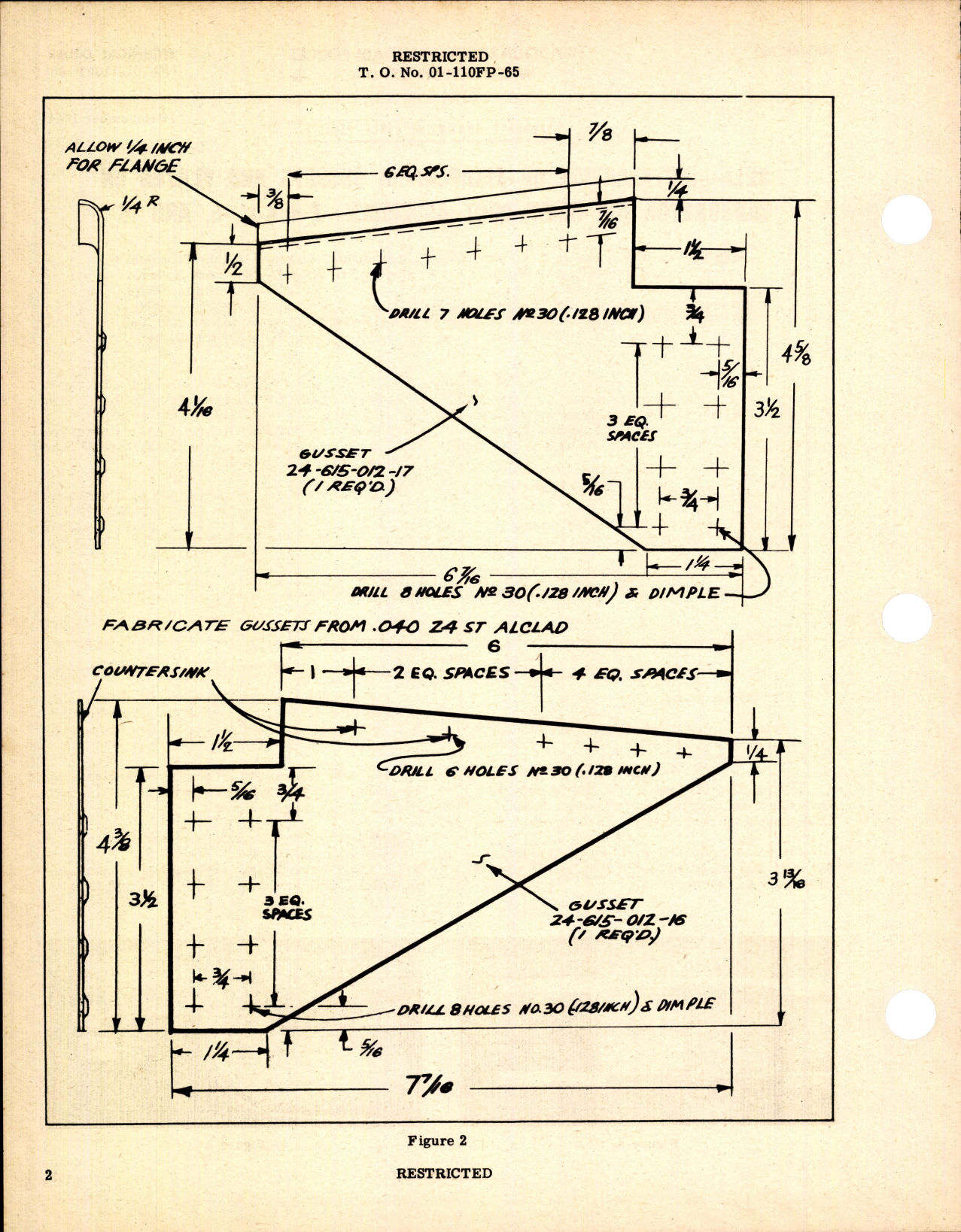 Sample page 2 from AirCorps Library document: Installation of Reinforcing Gussets & Plates on Carburetor