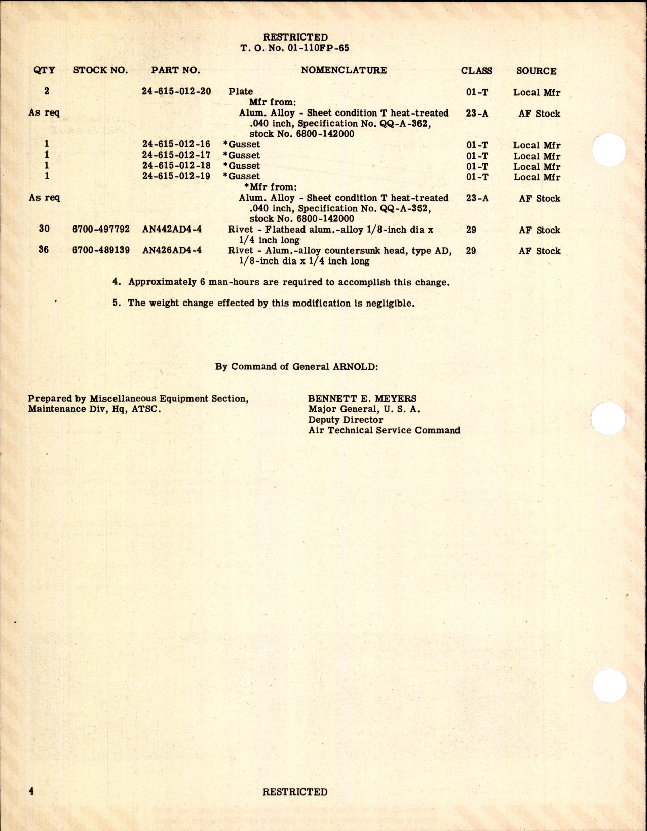 Sample page 4 from AirCorps Library document: Installation of Reinforcing Gussets & Plates on Carburetor
