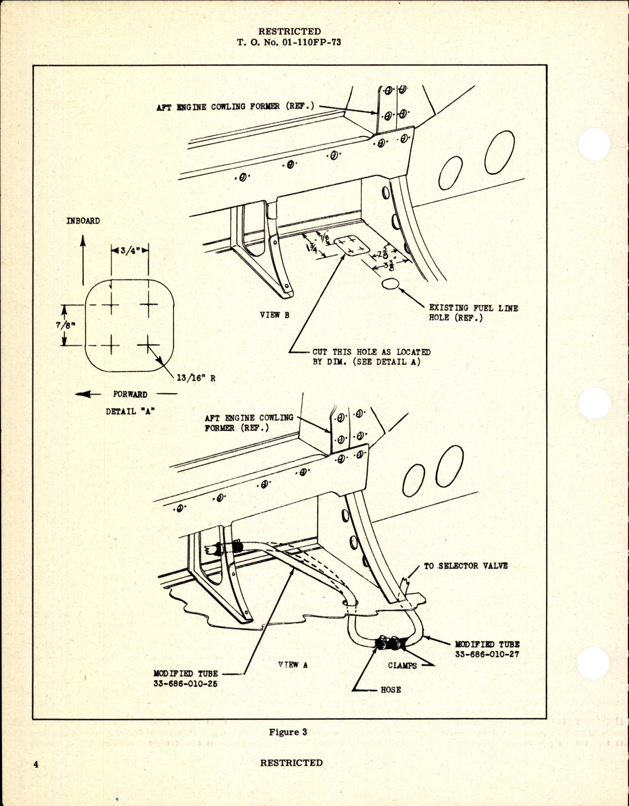 Sample page 4 from AirCorps Library document: Installation of Windshield Defroster for P-63A