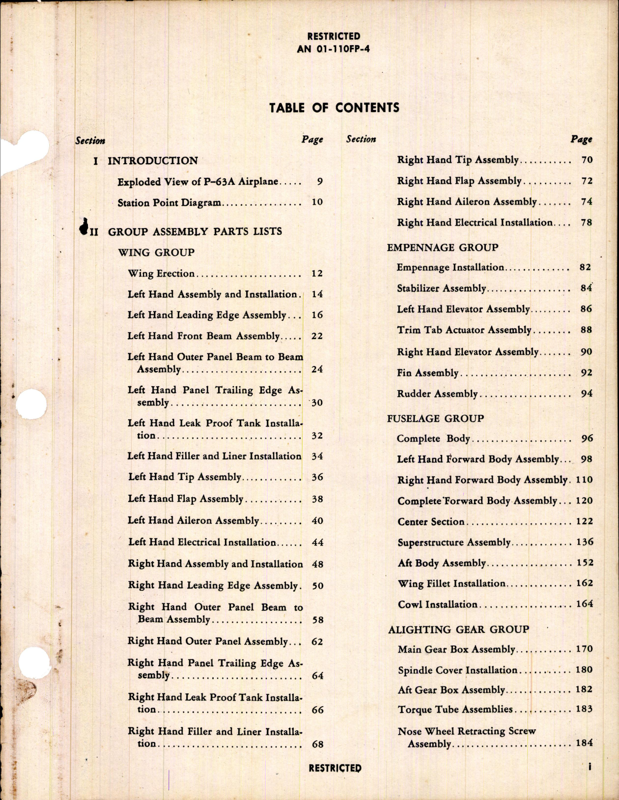 Sample page 3 from AirCorps Library document: Parts Catalog for P-63A