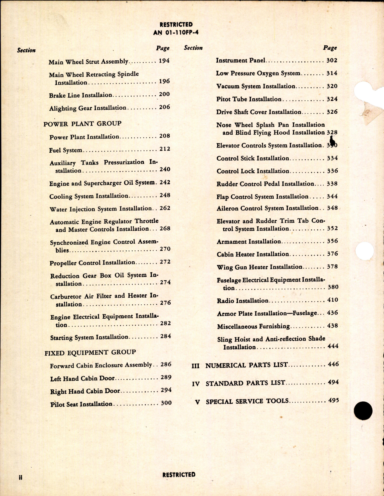 Sample page 4 from AirCorps Library document: Parts Catalog for P-63A