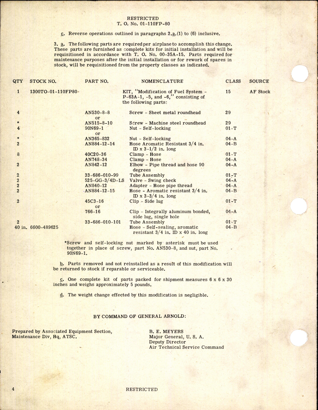 Sample page 4 from AirCorps Library document: Modification of Fuel System for P-63