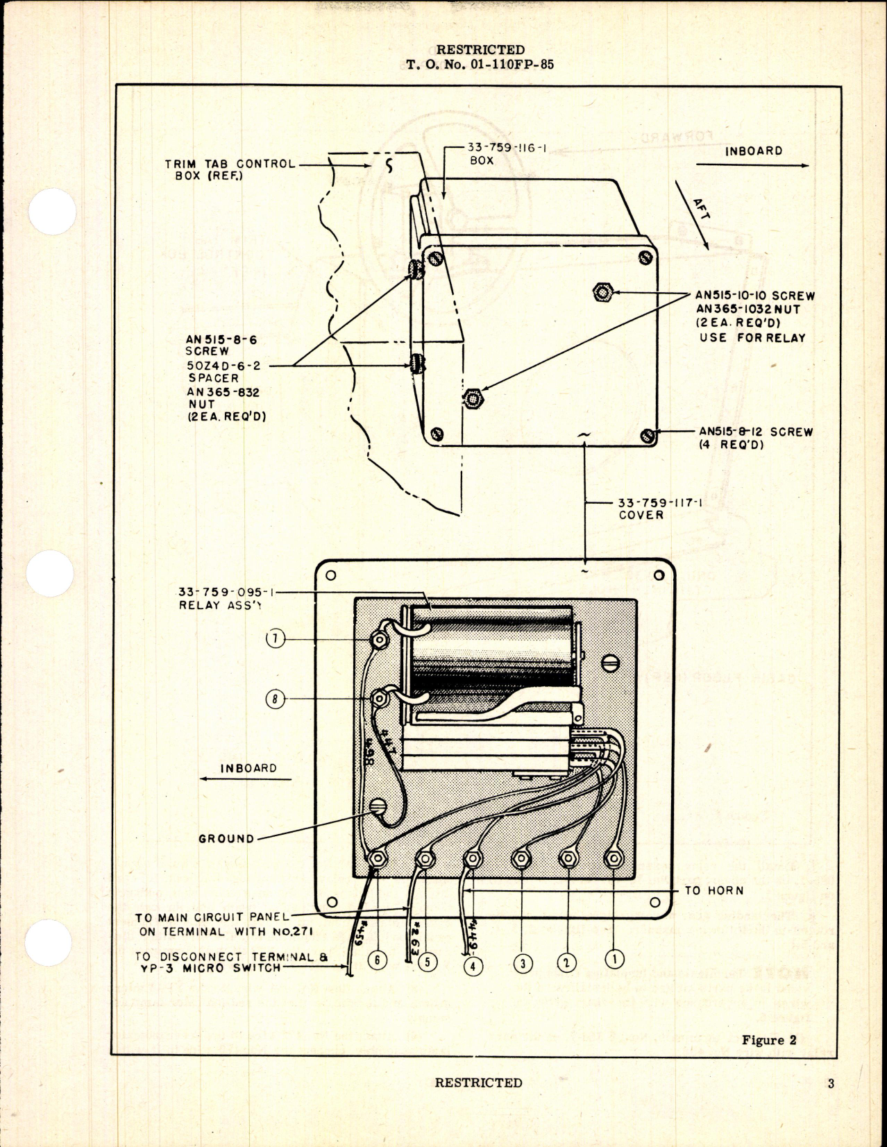 Sample page 3 from AirCorps Library document: Modification of Landing Gear Warning System for P-63A