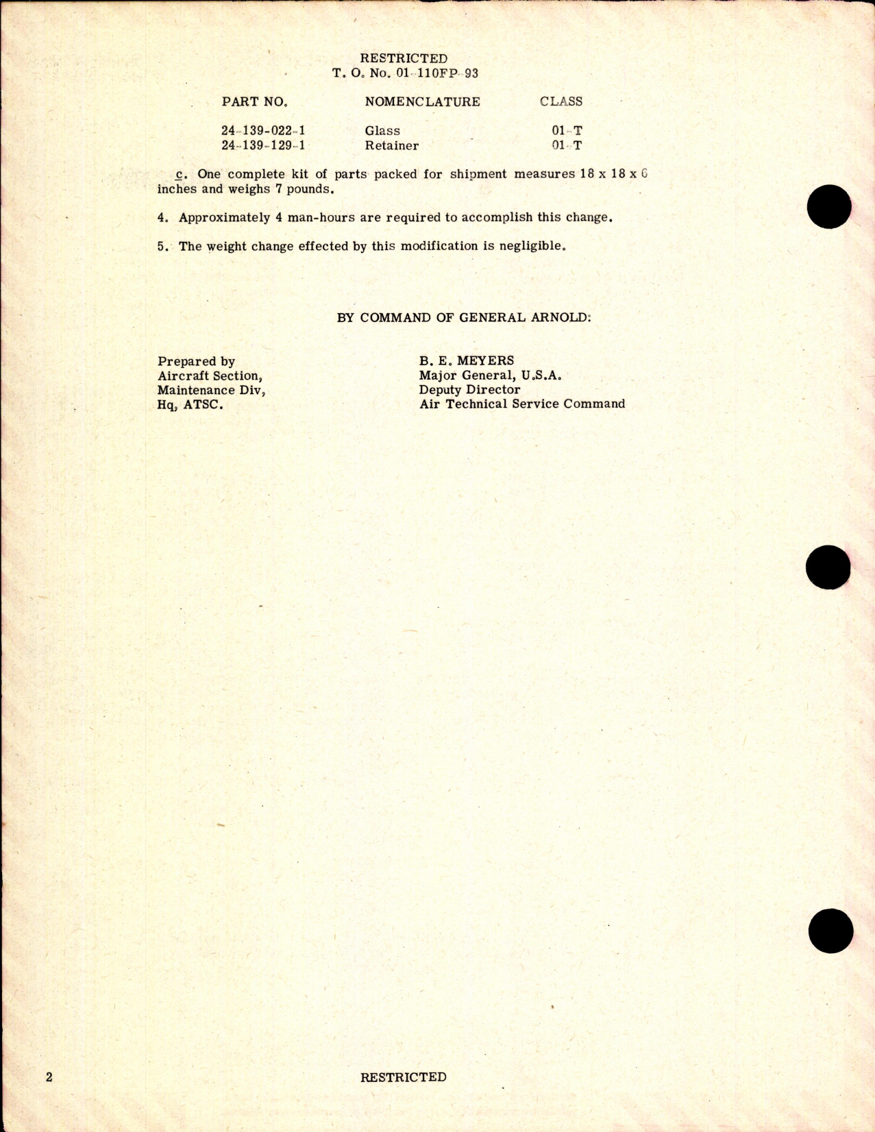 Sample page 2 from AirCorps Library document: Modification of Landing Light Glass Installation
