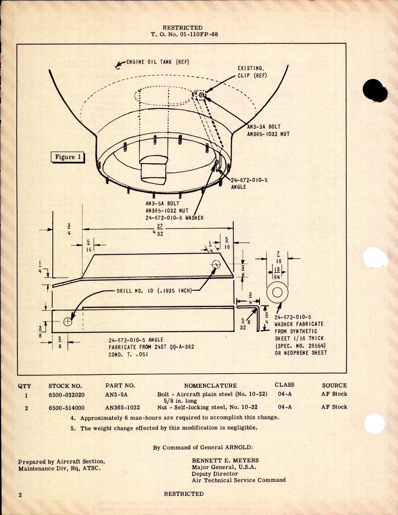 Sample page 2 from AirCorps Library document: Modification of Main Engine Oil Tank for P-63A 