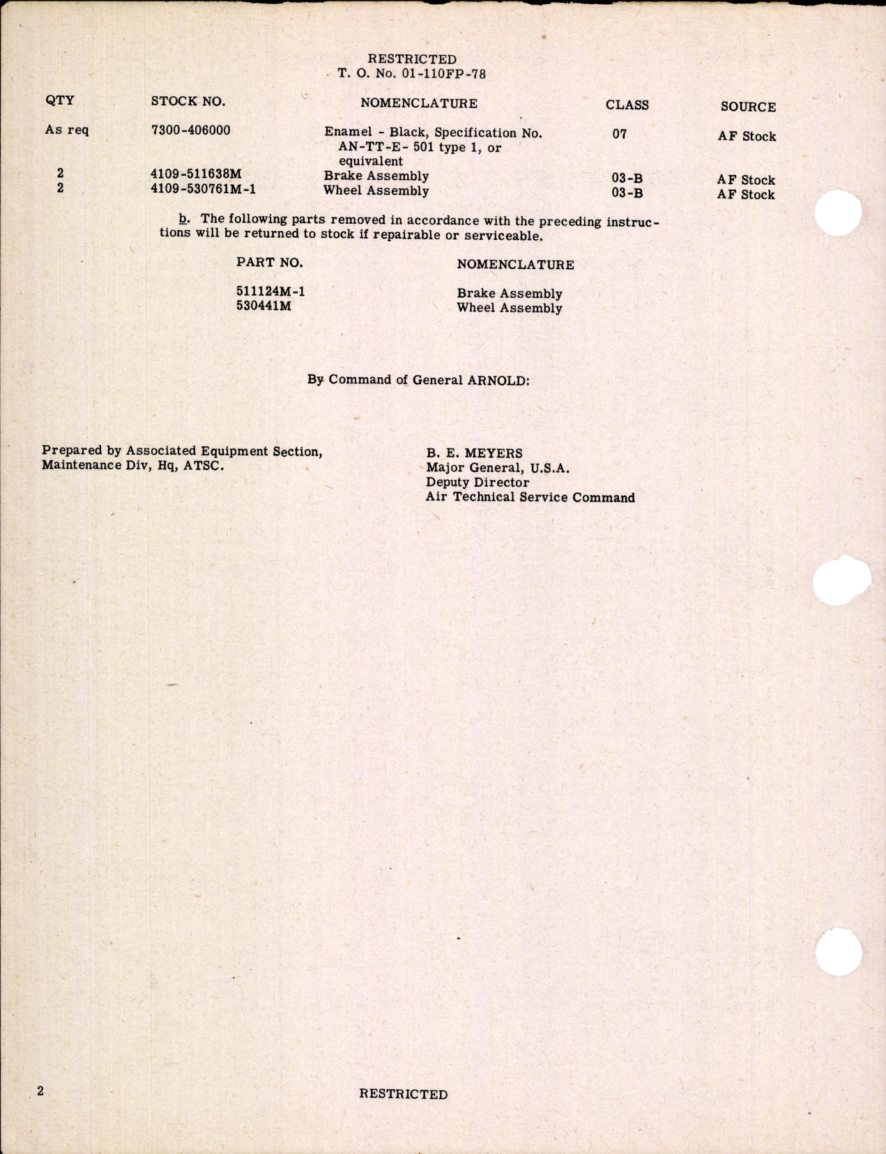 Sample page 2 from AirCorps Library document: Replacement of Landing Gear Main Wheels & Brakes