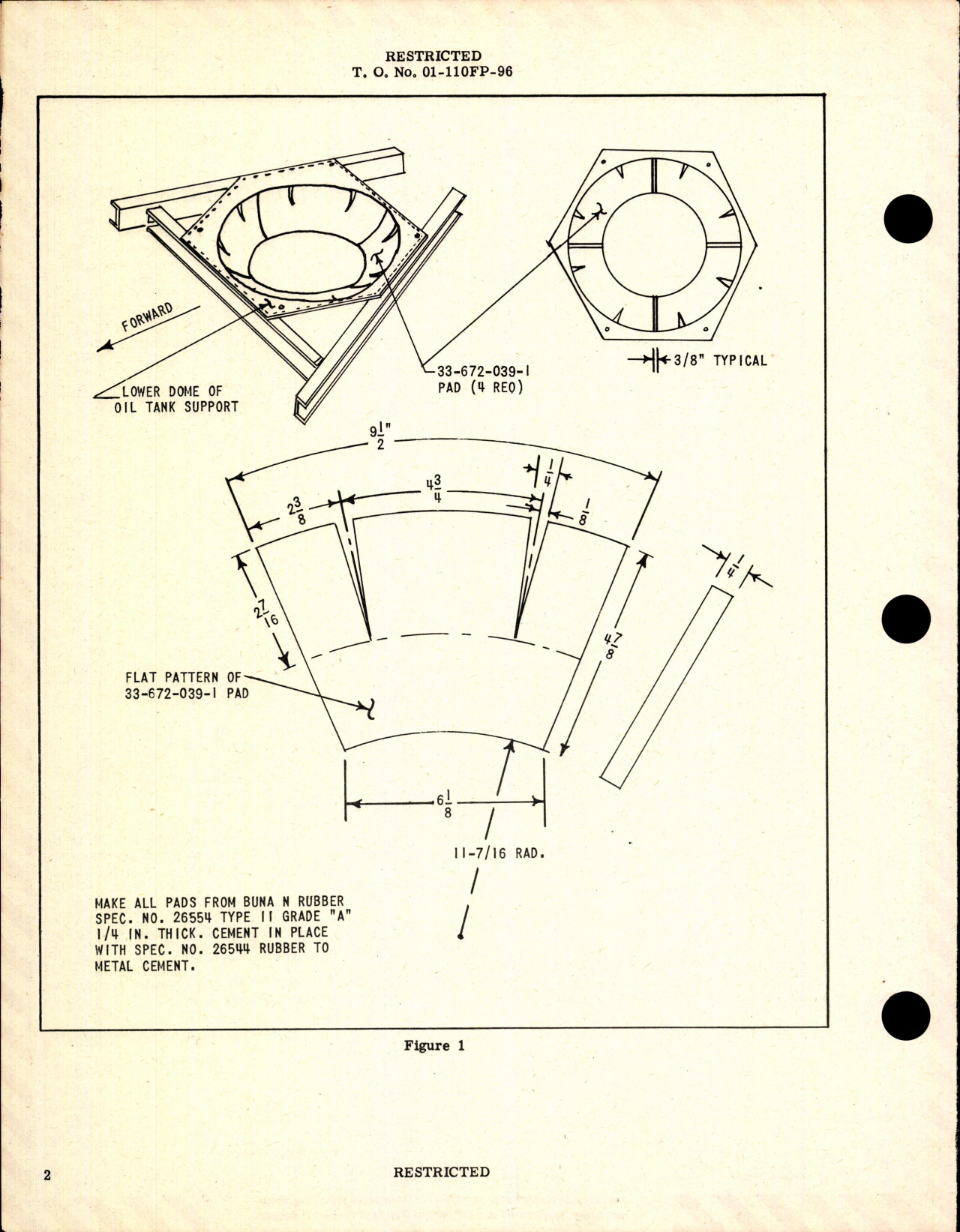 Sample page 2 from AirCorps Library document: Replacement of Main Oil Tank Support Pads