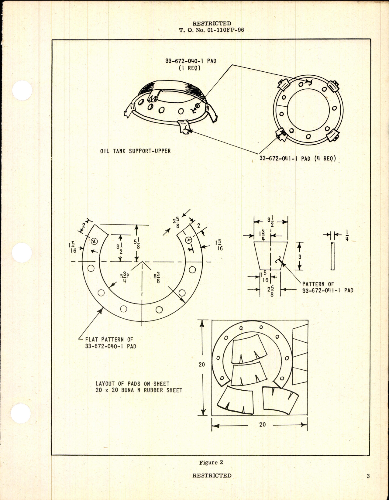 Sample page 3 from AirCorps Library document: Replacement of Main Oil Tank Support Pads