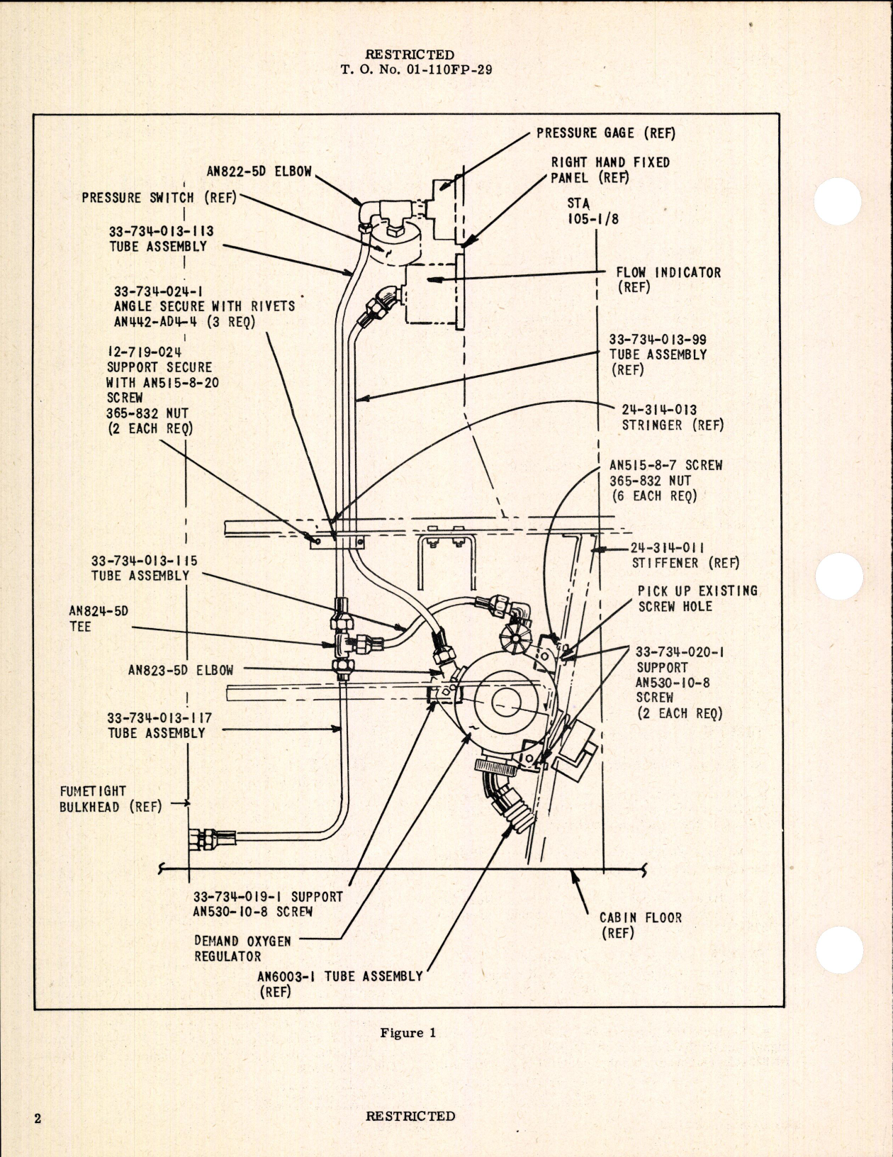 Sample page 2 from AirCorps Library document: Relocation of Type A-12 Oxygen Regulator for P-63A