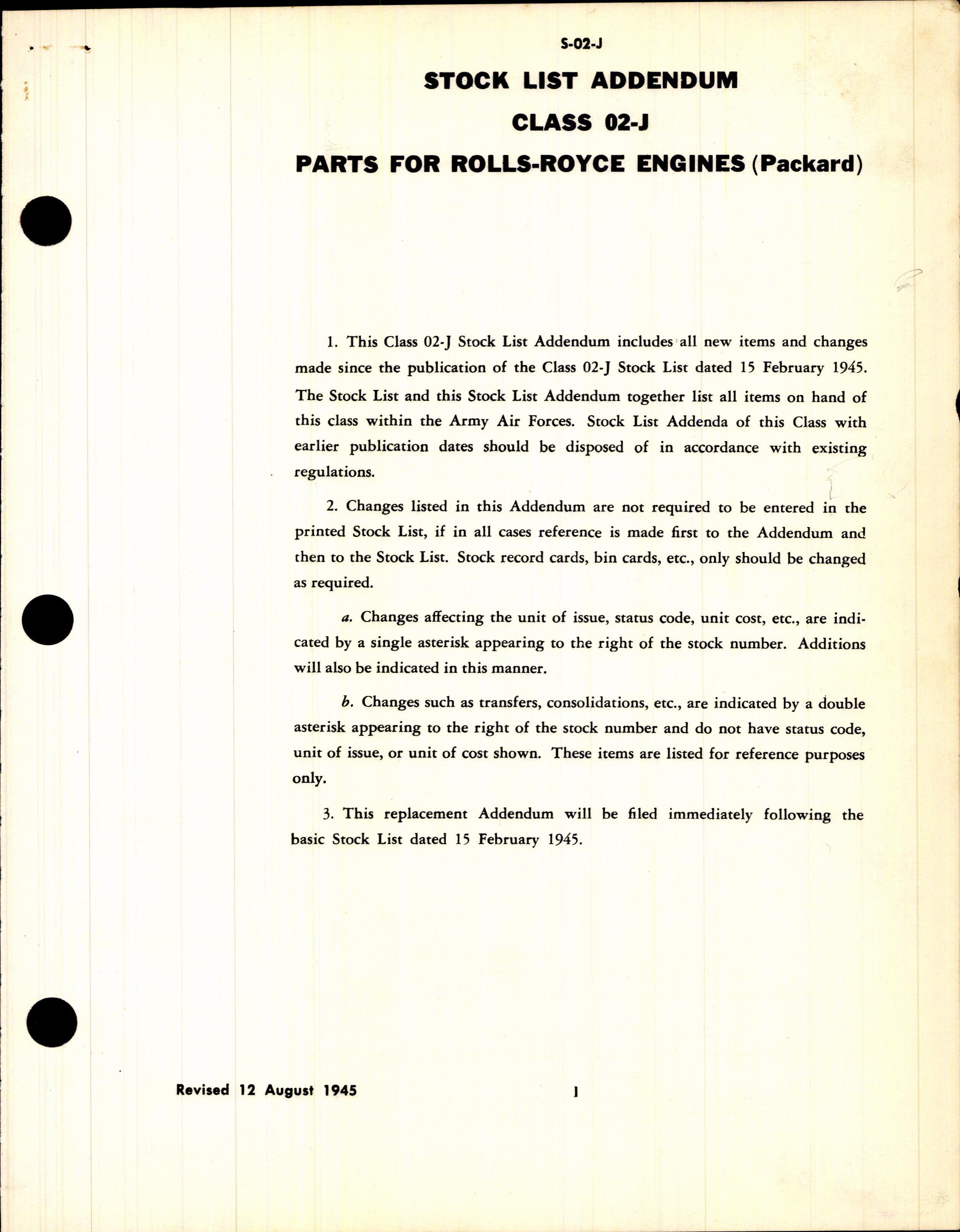 Sample page 3 from AirCorps Library document: Stock List Parts for Rolls-Royce Engines