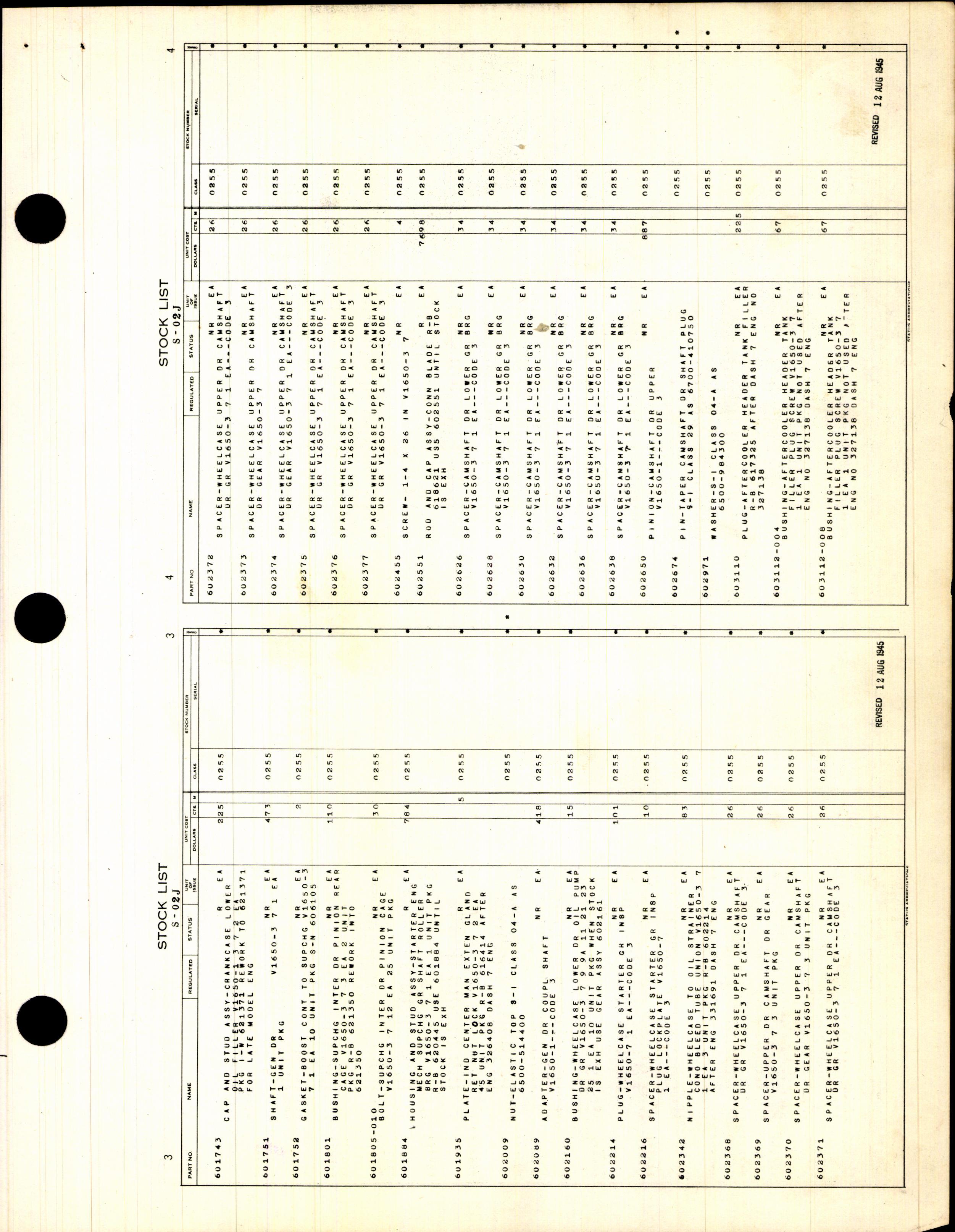 Sample page 5 from AirCorps Library document: Stock List Parts for Rolls-Royce Engines