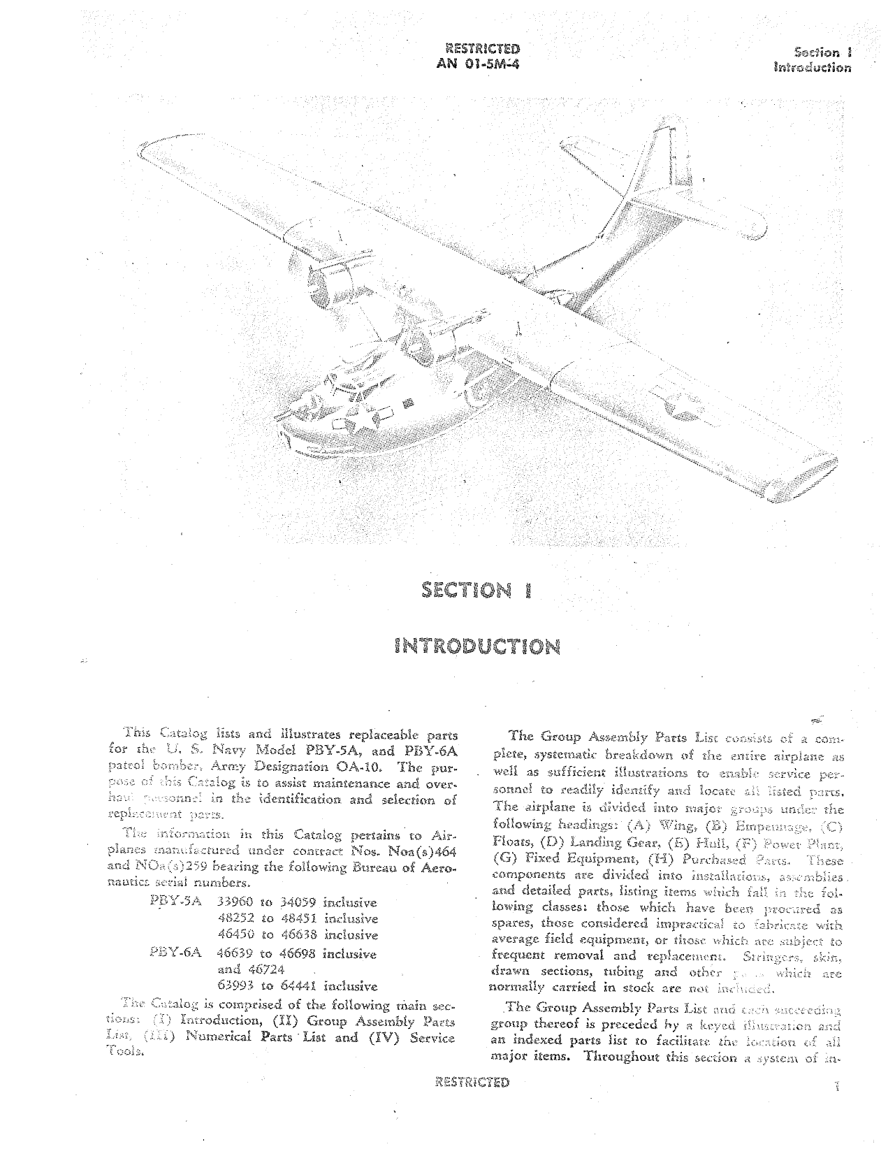 Sample page 5 from AirCorps Library document: Parts Catalog for OA-10, PBY-5A, and PBY-6A