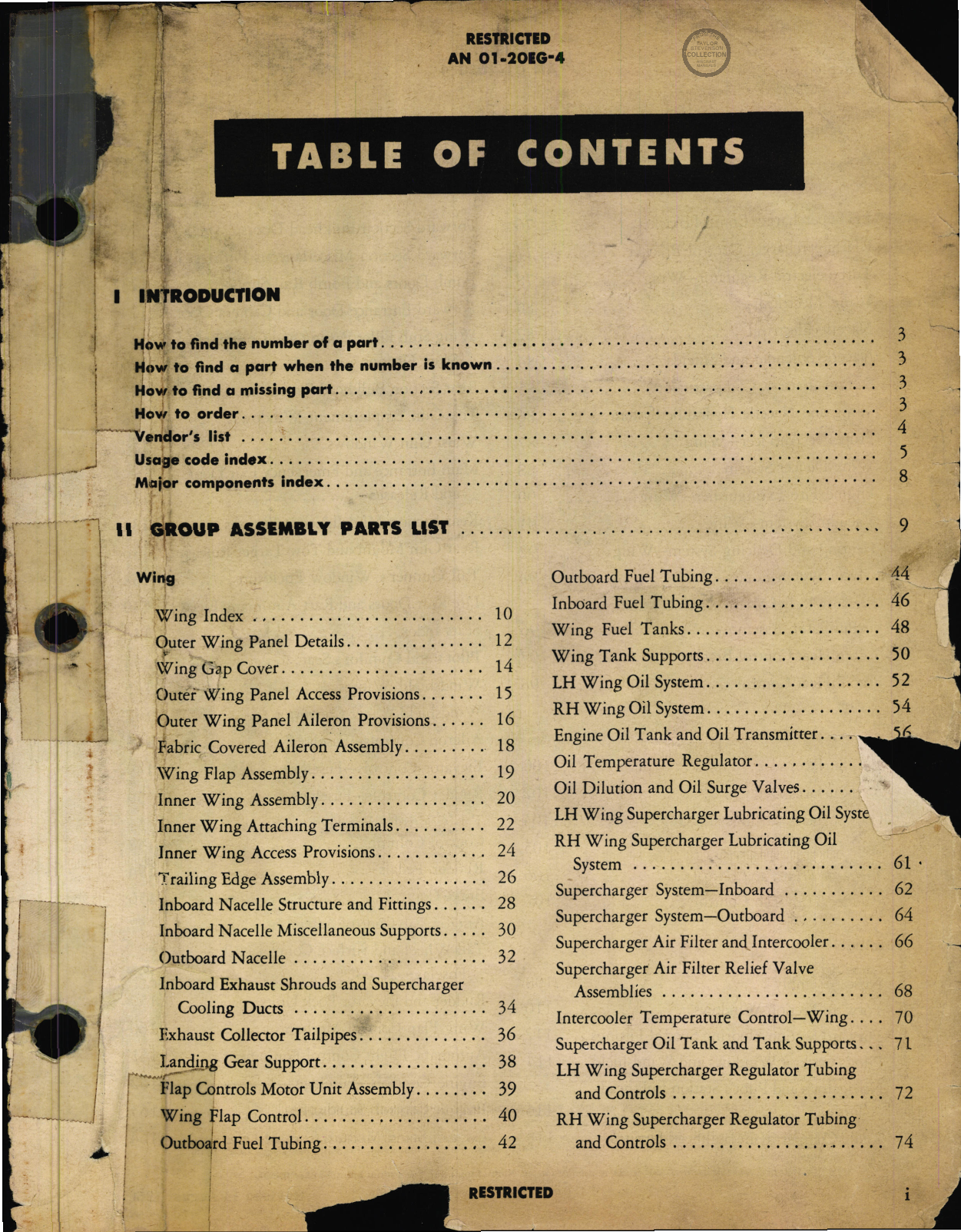 Sample page 1 from AirCorps Library document: Parts Catalog - B-17