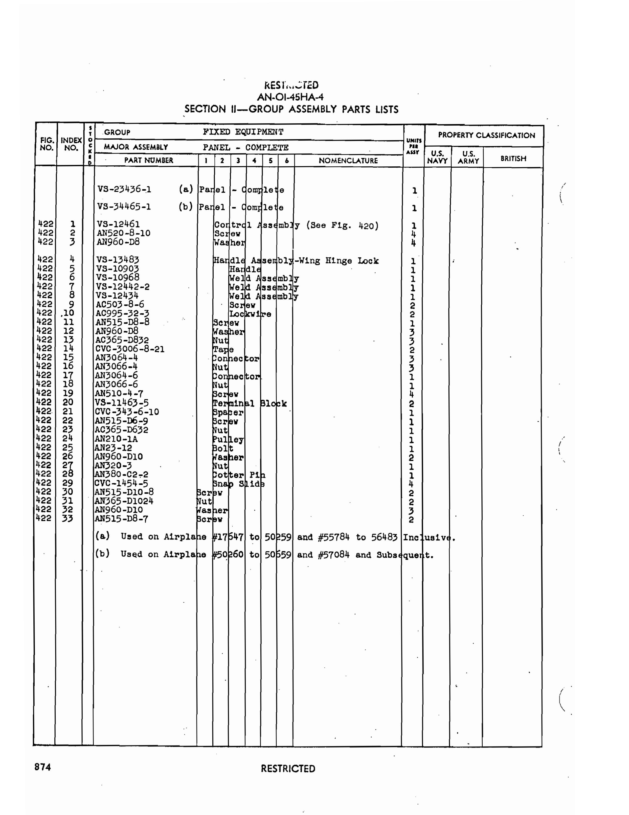 Sample page 905 from AirCorps Library document: Parts Catalog - Corsair