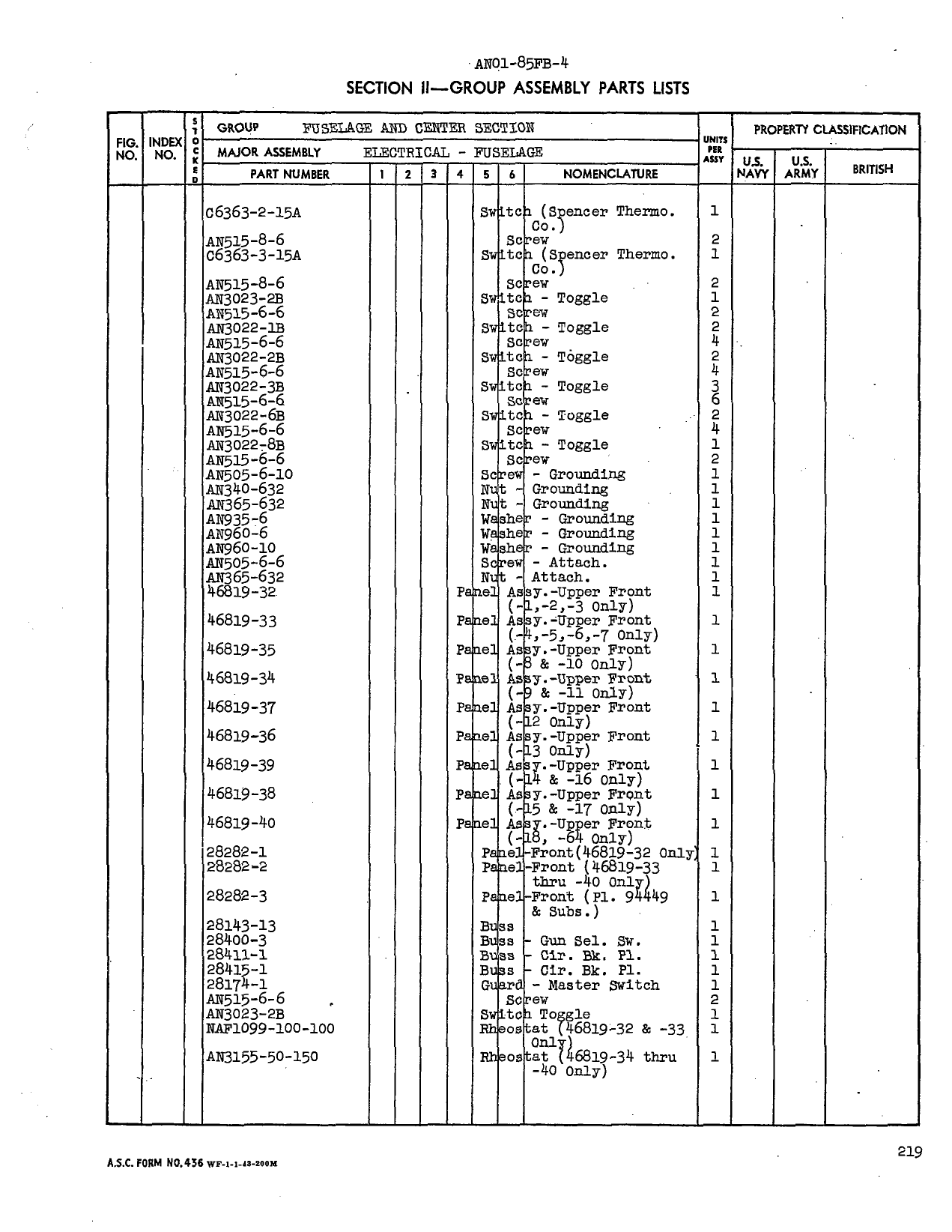 Sample page 227 from AirCorps Library document: Parts Catalog - F6F-3, F6F-5