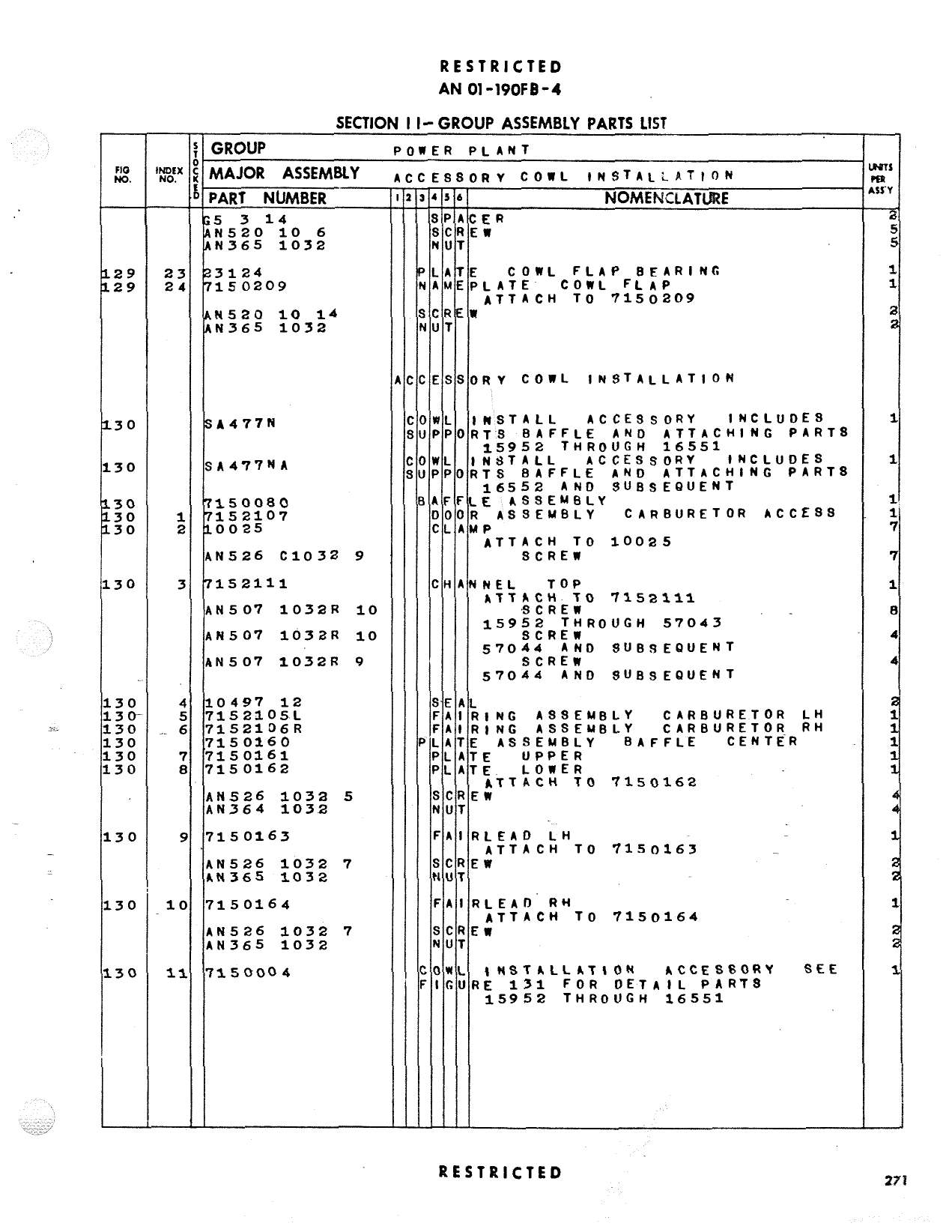 Sample page 277 from AirCorps Library document: Parts Catalog - FM-2