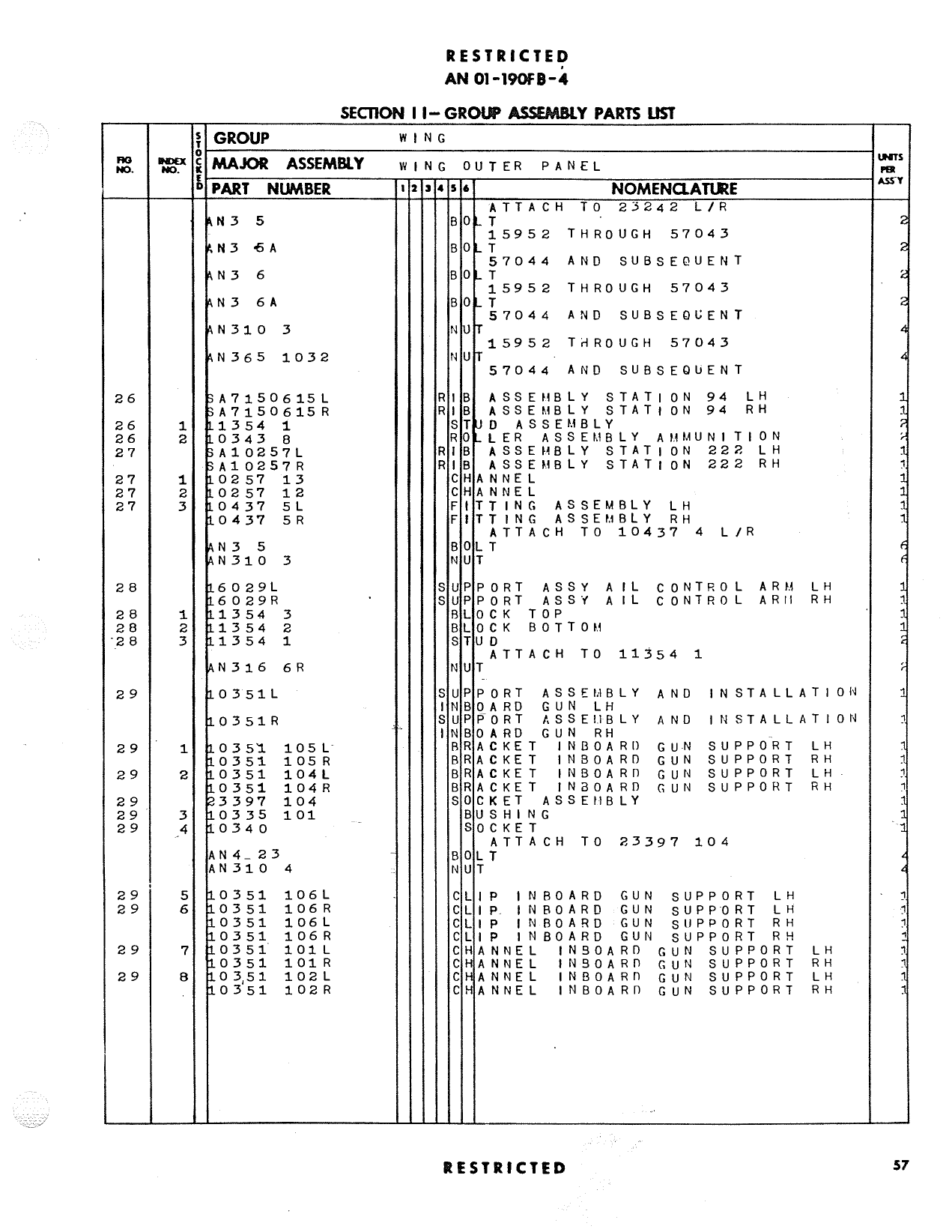 Sample page 63 from AirCorps Library document: Parts Catalog - FM-2