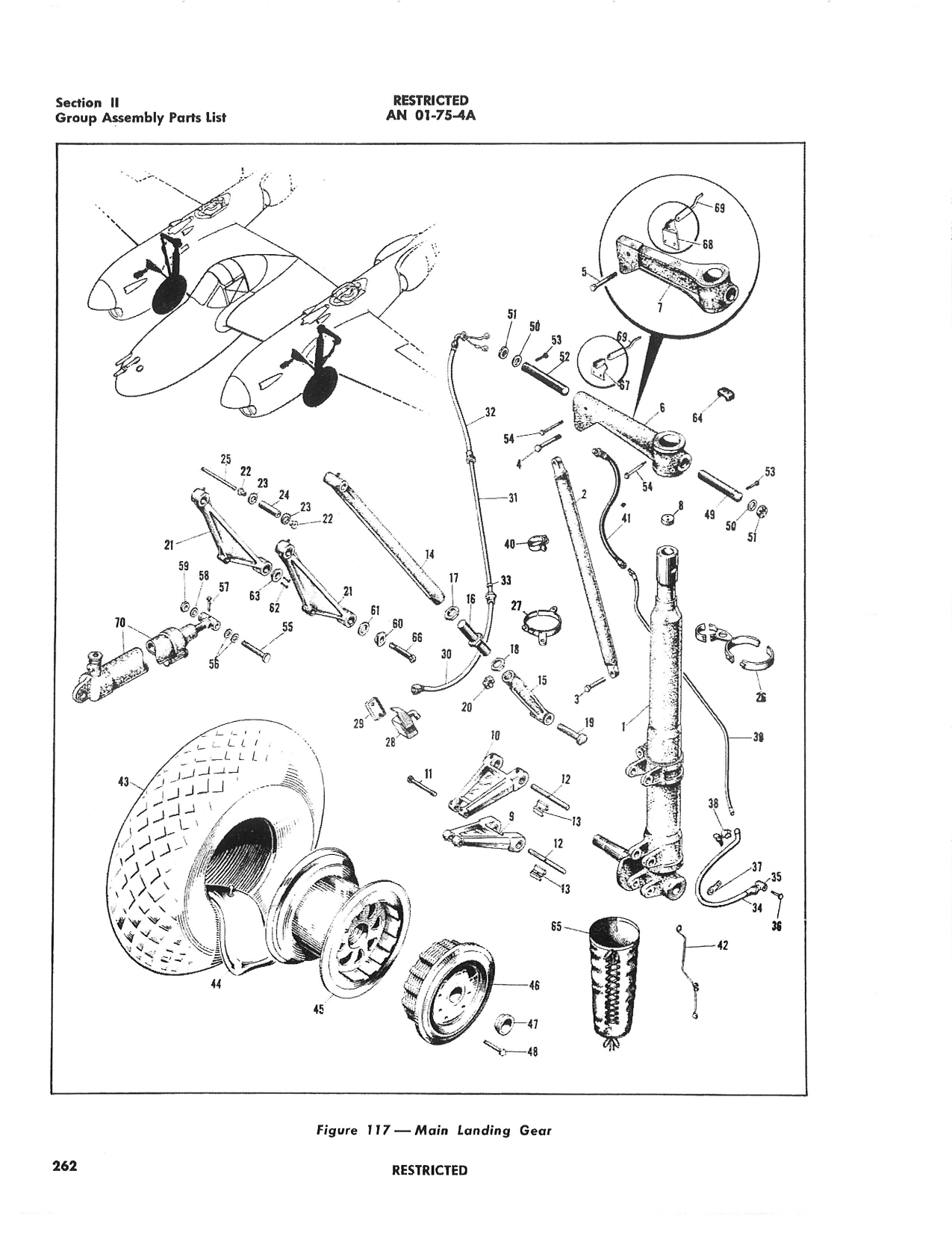 Sample page 268 from AirCorps Library document: Airplane Parts Catalog - P-38H, P-38J, F-5B - Sept 1944