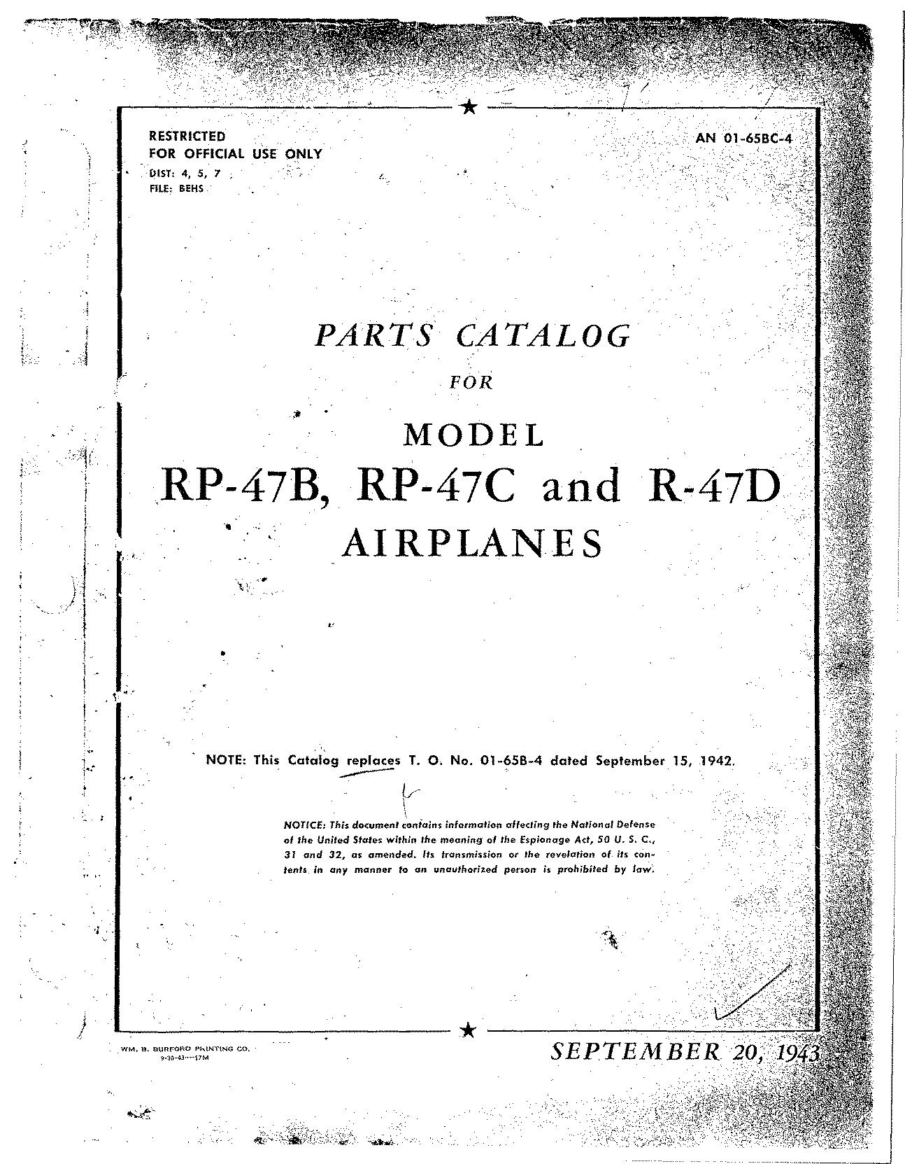 Sample page 1 from AirCorps Library document: Parts Catalog - P-47B, P-47C, P-47D