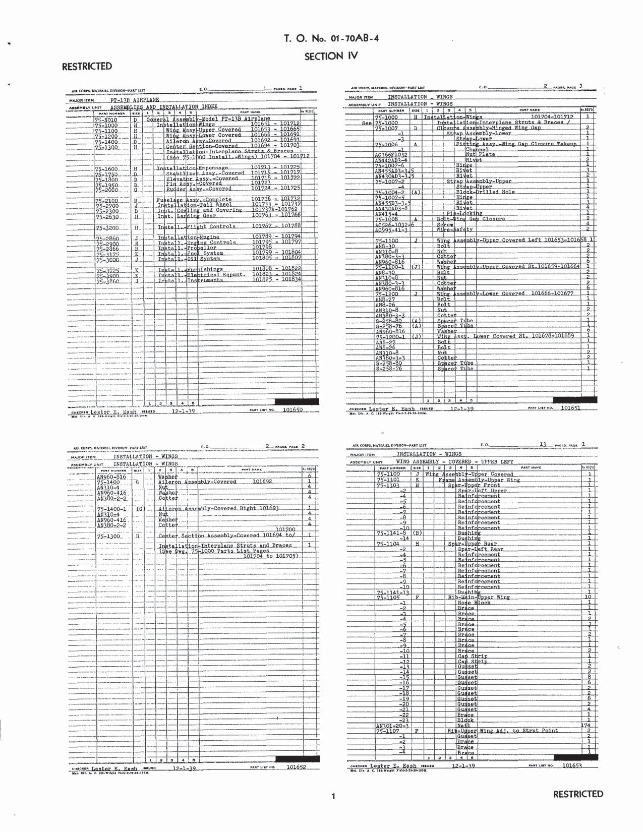 Sample page 43 from AirCorps Library document: Parts Catalog - PT-13B, PT-17, PT-18