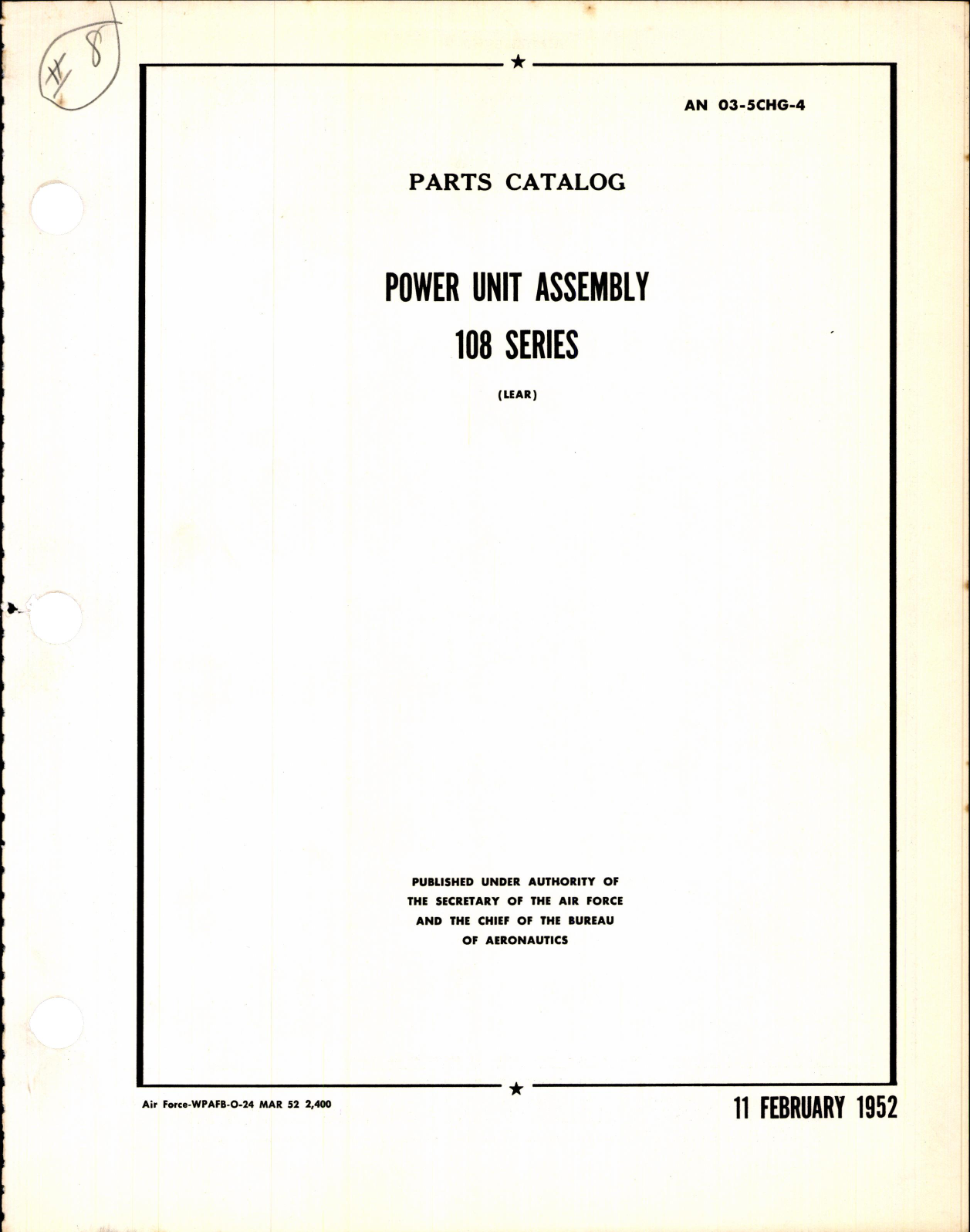 Sample page 1 from AirCorps Library document: Parts Catalog for Power Unit Assembly 108 Series