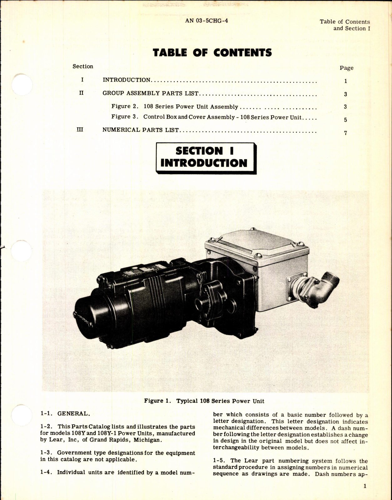 Sample page 3 from AirCorps Library document: Parts Catalog for Power Unit Assembly 108 Series