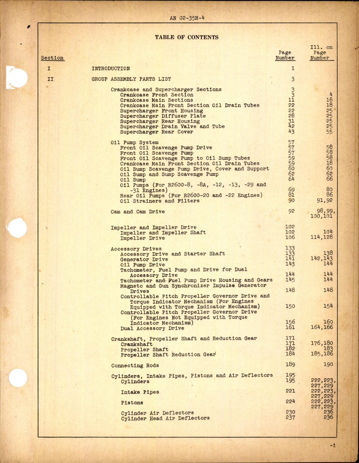 Sample page 3 from AirCorps Library document: Parts Catalog for R-2600 Engine Series