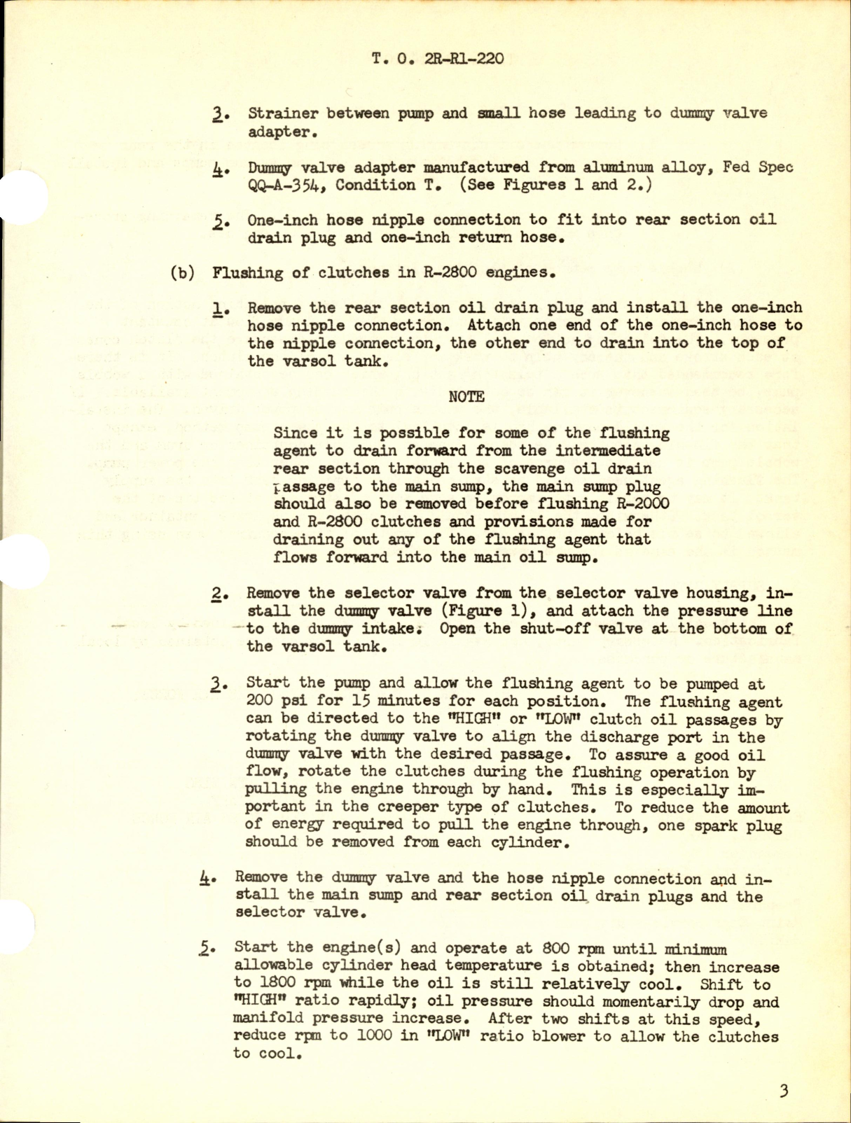Sample page 3 from AirCorps Library document: Periodic Flushing of Clutches for R-2000 and R-2800 Engines