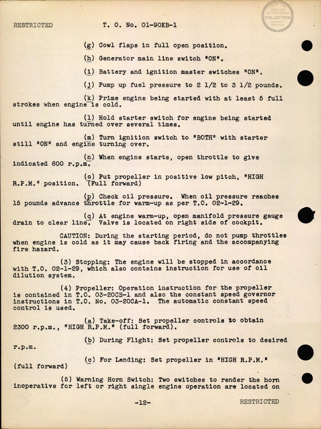 Sample page 14 from AirCorps Library document: Pilots Flight Operating Instructions - AT-10BH