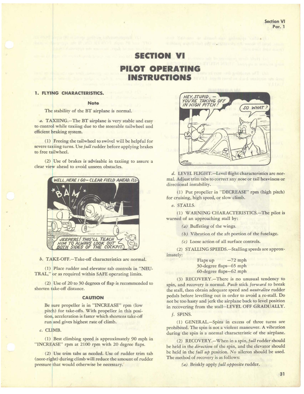 Sample page 37 from AirCorps Library document: Pilot Flight Operating Instructions - BT-13