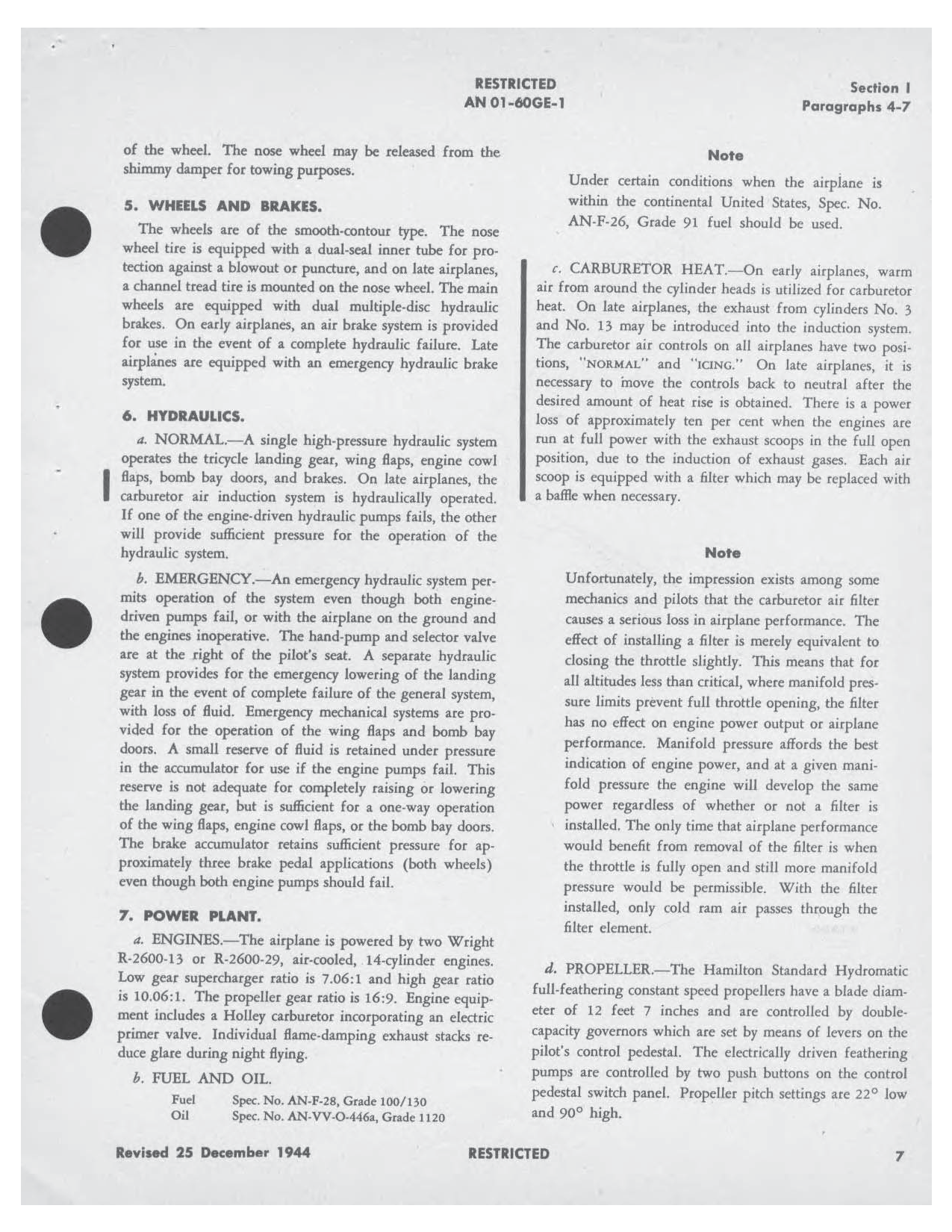 Sample page 11 from AirCorps Library document: Pilot's Flight Operating Instructions - B-25J, PBJ-1J - 1945