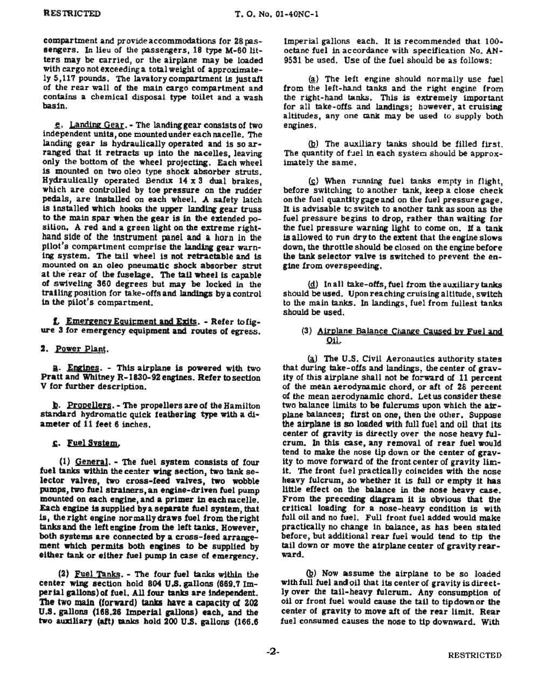 Sample page 6 from AirCorps Library document: Pilot's Flight Operating Instructions for C-47 Airplane