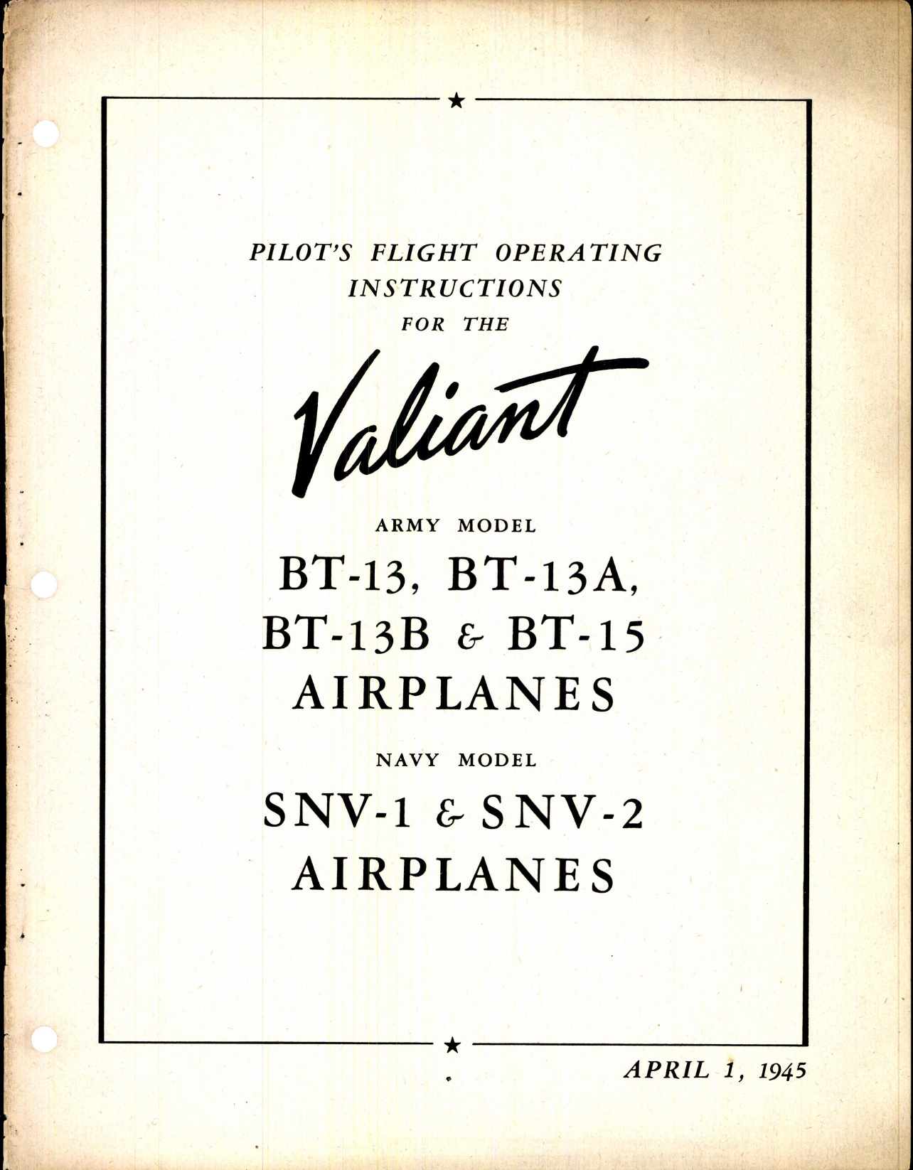 Sample page 3 from AirCorps Library document: Pilot's Flight Operating Instructions for the BT-13