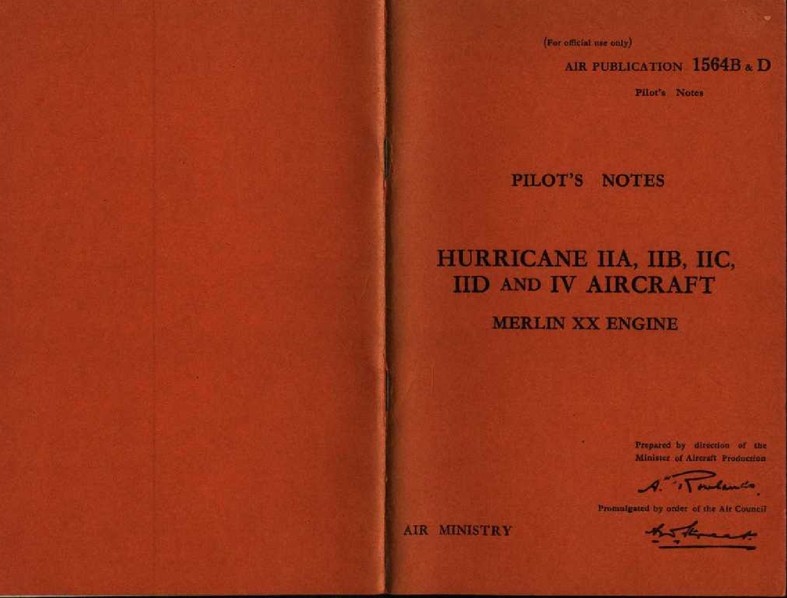 Sample page 1 from AirCorps Library document: Pilot's Notes - Hurricane