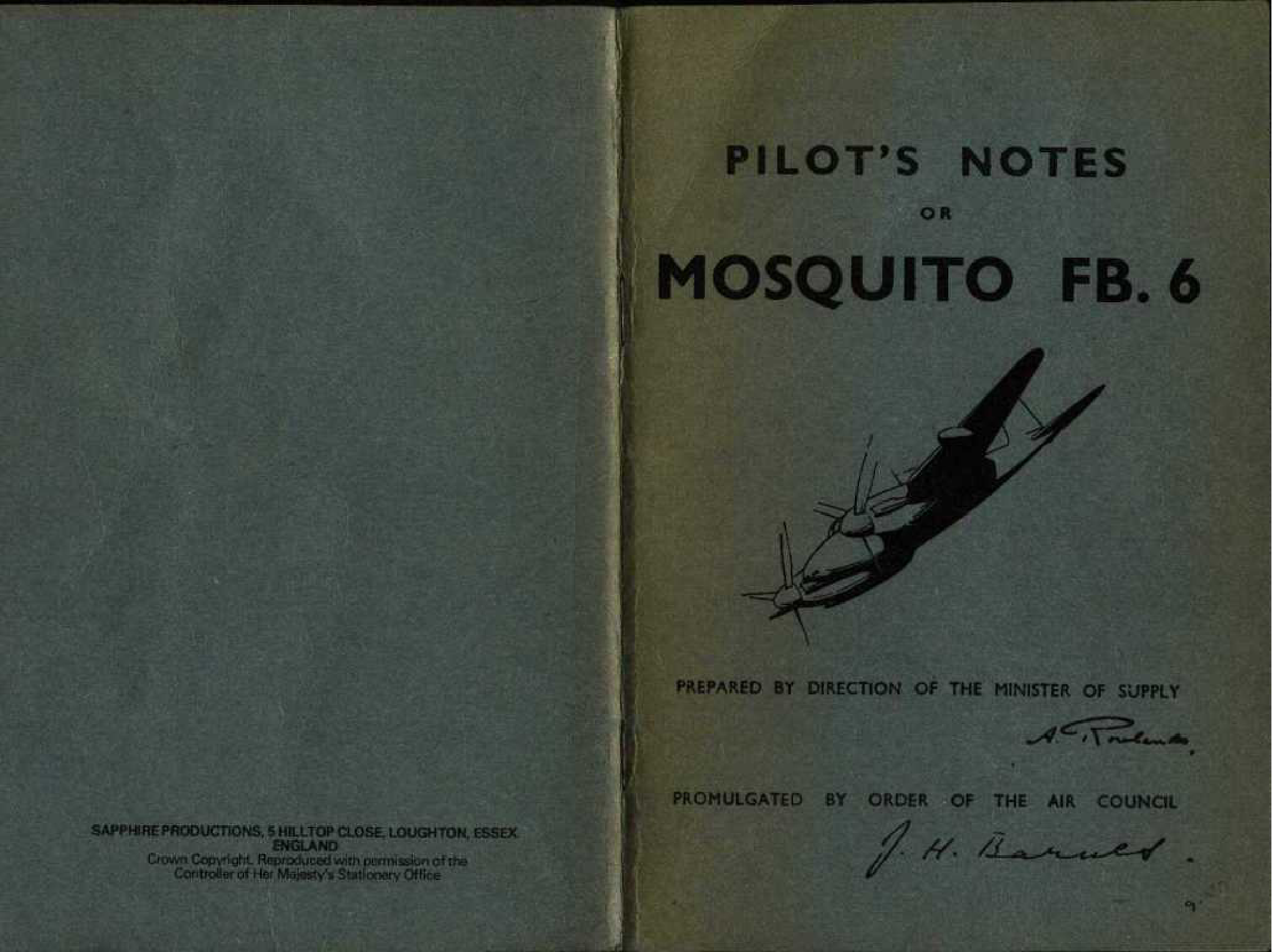 Sample page 1 from AirCorps Library document: Pilot's Notes - Mosquito - FB.6