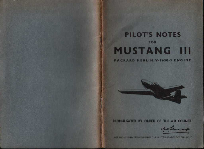 Sample page 1 from AirCorps Library document: Pilot's Notes - P-51 III
