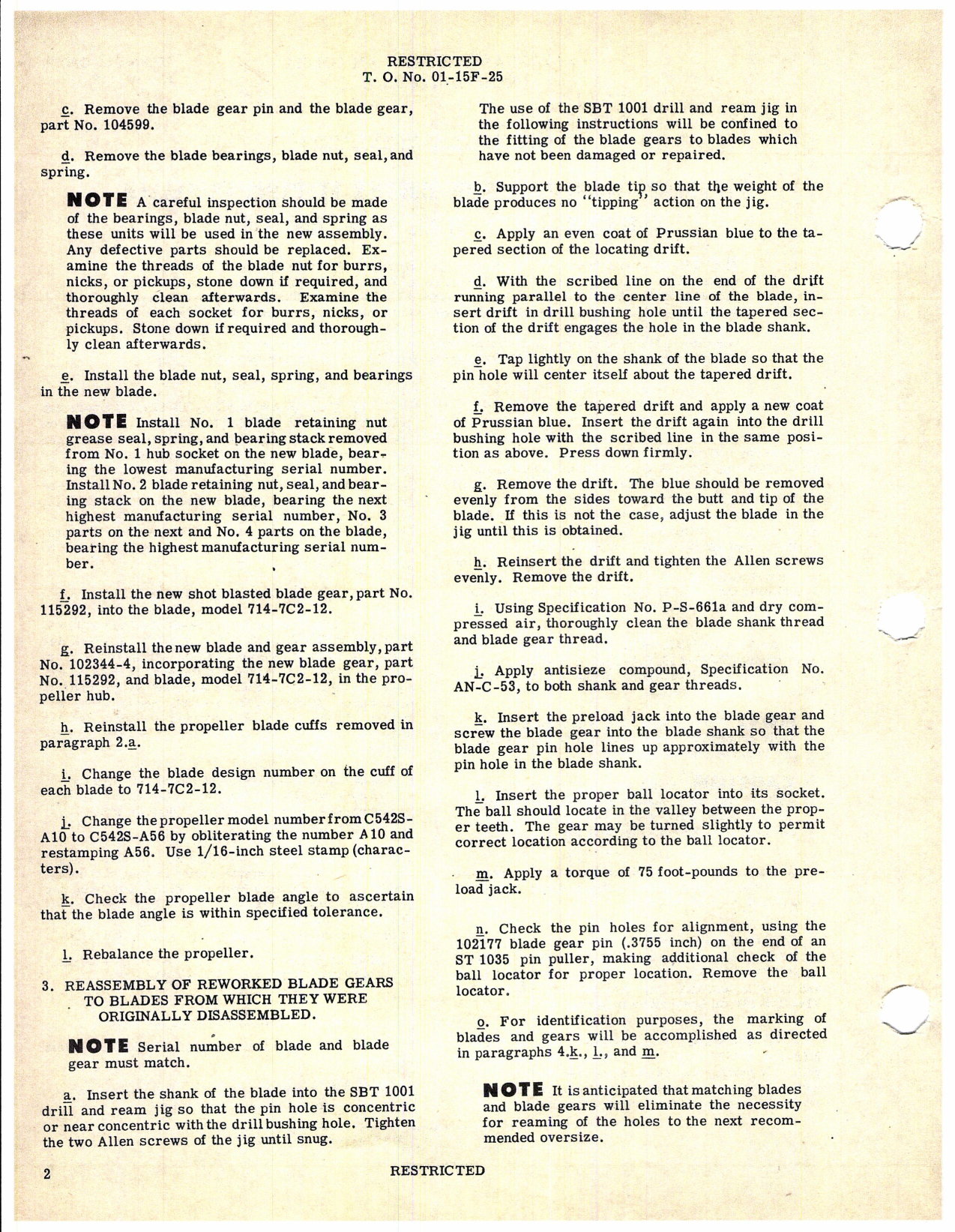 Sample page 2 from AirCorps Library document: Modification of Curtiss Electric Propeller P-61 Series