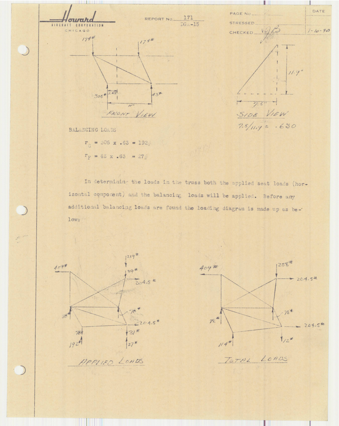 Sample page 14 from AirCorps Library document: Report 171, Pilot Seat Analysis, DGA-15, Serial 510 and Up