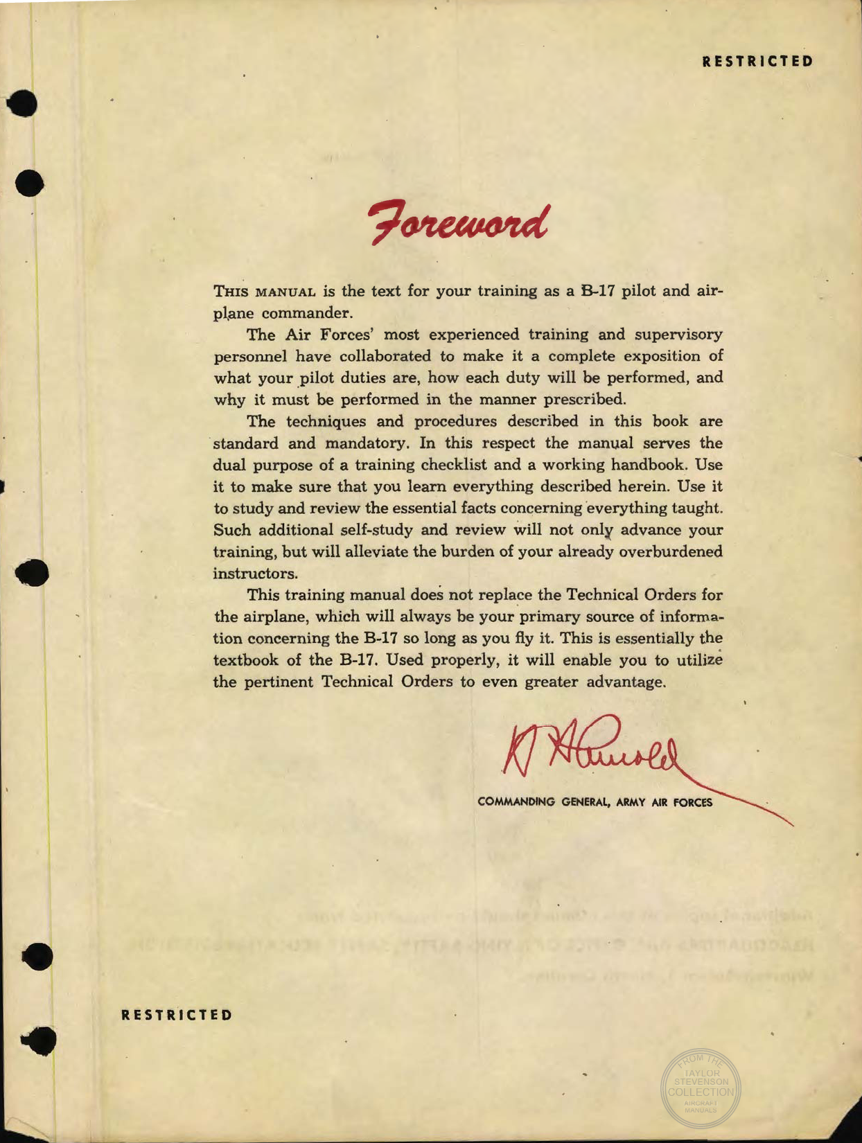 Sample page 5 from AirCorps Library document: Pilot Training Manual - B-17